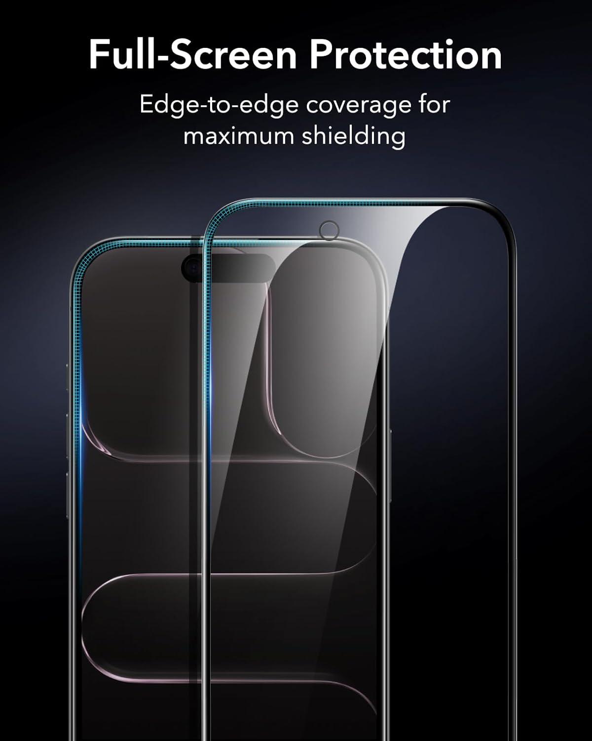 imageESR 3 Pack 9H Glass for iPhone 17 Pro Max Screen Protector MilitaryGrade Shatterproof with AR AntiReflective Technology Armorite UltraTough Tempered Glass with Ultra Fit TrayPrivacy 3 Pack