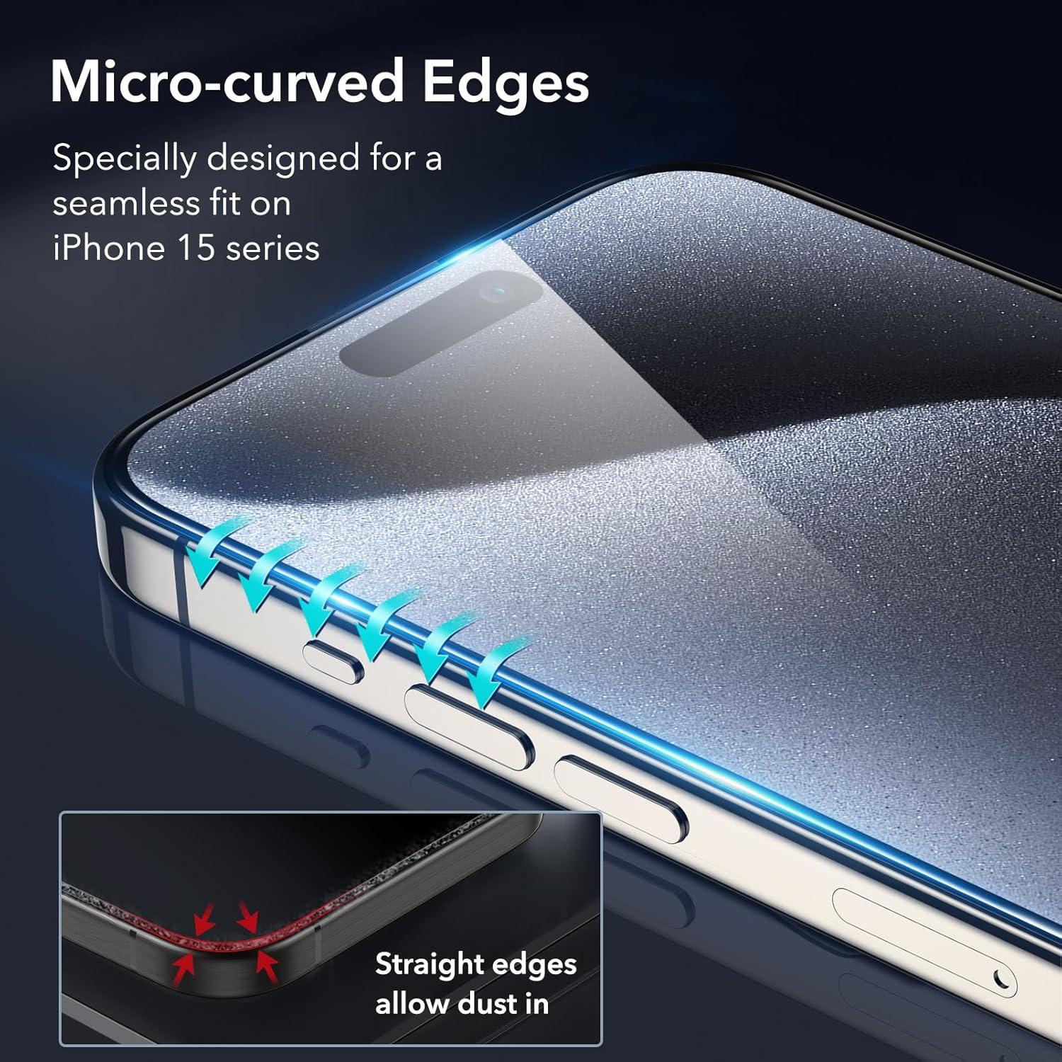 imageESR 3 Pack for iPhone 13 Pro MaxiPhone 14 Plus Screen Protector 9H Hardness Military Grade Shatterproof Tempered Glass Film with Flawless Fit Tray32 Pack with Flawless Fit Tray