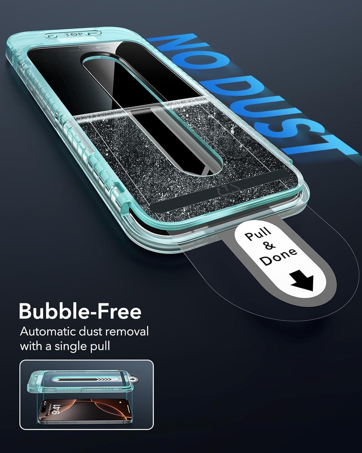 imageESR 3 Pack for iPhone 14 Pro Max Screen Protector 9H Hardness Military Grade Shatterproof Tempered Glass Film with Flawless Fit Tray3 Pack with Flawless Fit Tray