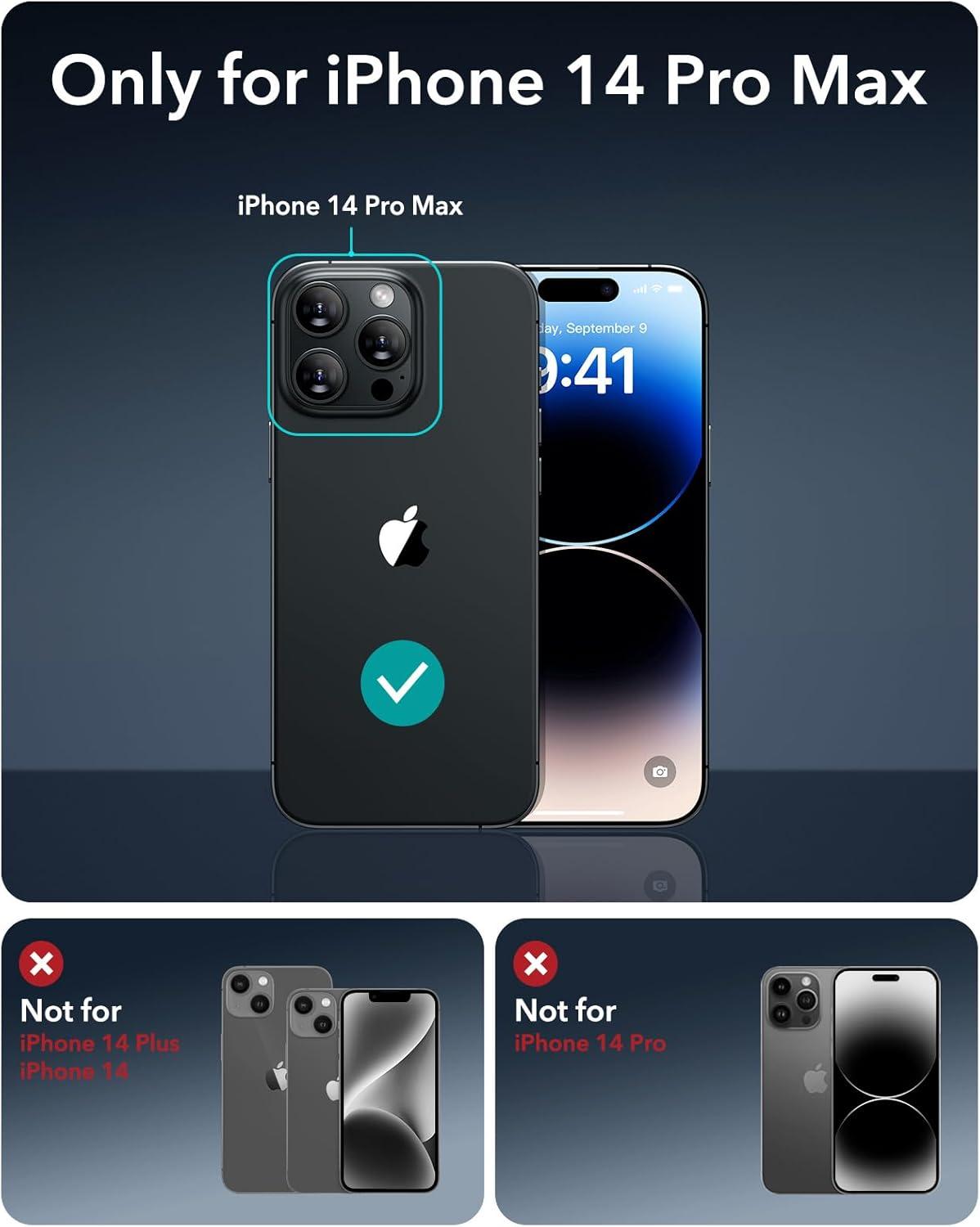 imageESR 3 Pack for iPhone 14 Pro Max Screen Protector 9H Hardness Military Grade Shatterproof Tempered Glass Film with Flawless Fit Tray3 Pack with Flawless Fit Tray