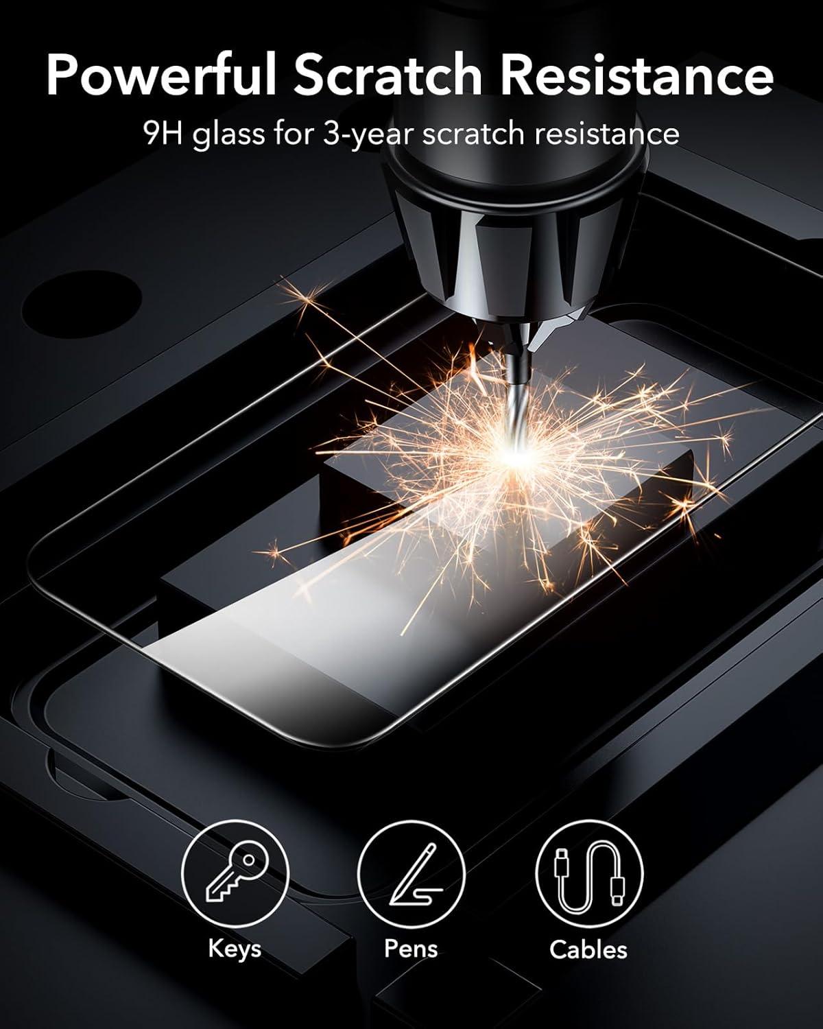 imageESR 3 Pack for iPhone 14 Pro Max Screen Protector 9H Hardness Military Grade Shatterproof Tempered Glass Film with Flawless Fit Tray3 Pack with Flawless Fit Tray