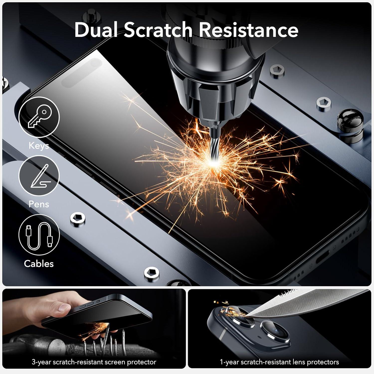 imageESR 3 Pack for iPhone 14 Pro Max Screen Protector 9H Hardness Military Grade Shatterproof Tempered Glass Film with Flawless Fit Tray32 Pack with Flawless Fit Tray