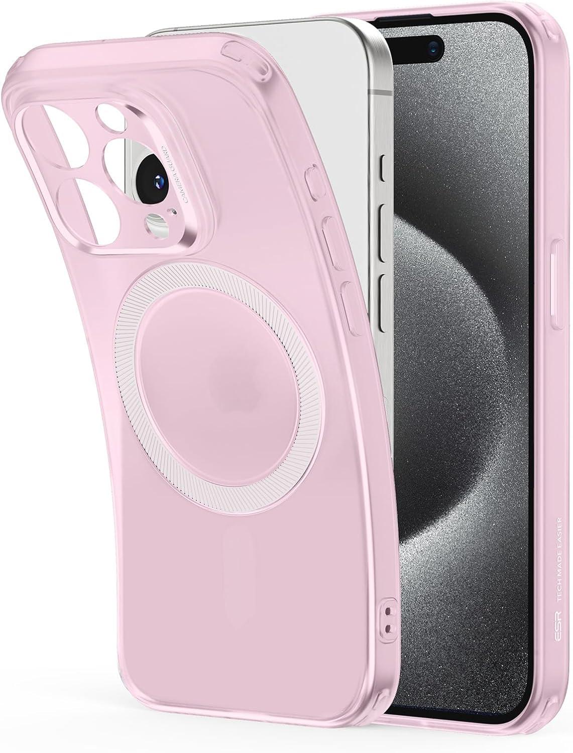 imageESR Clear Case for iPhone 15 Case Shockproof Thin Cover YellowingResistant Slim Transparent TPU Phone Case Zero Series ClearCFrosted Pink