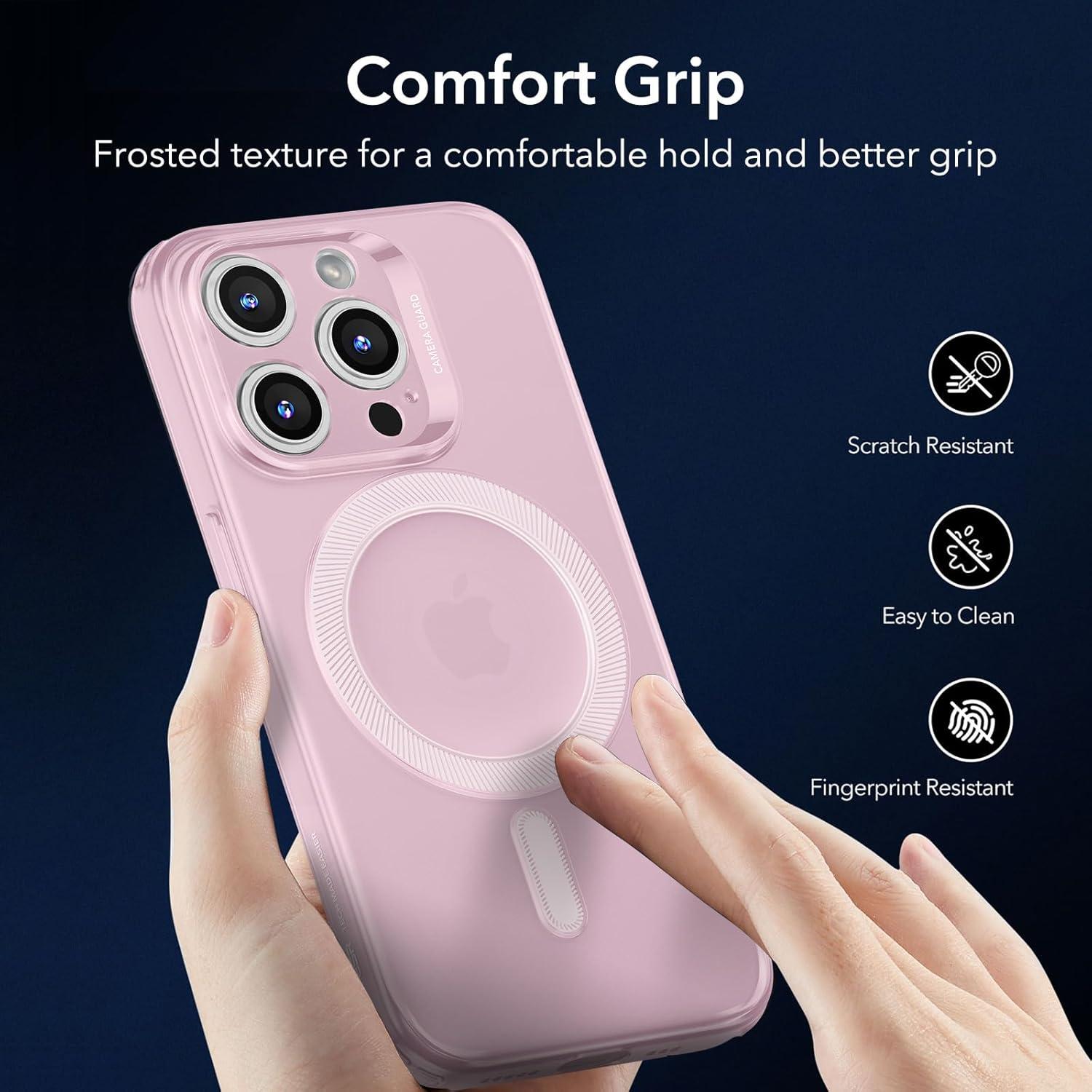 imageESR Clear Case for iPhone 15 Case Shockproof Thin Cover YellowingResistant Slim Transparent TPU Phone Case Zero Series ClearCFrosted Pink