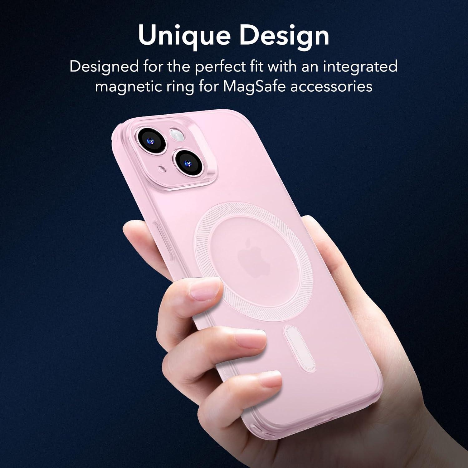 imageESR Clear Case for iPhone 15 Case Shockproof Thin Cover YellowingResistant Slim Transparent TPU Phone Case Zero Series ClearCFrosted Pink