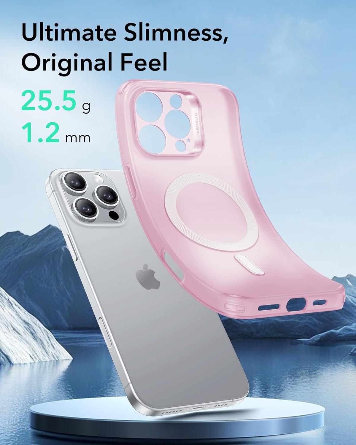 imageESR Clear Case for iPhone 15 Case Shockproof Thin Cover YellowingResistant Slim Transparent TPU Phone Case Zero Series ClearCFrosted Pink