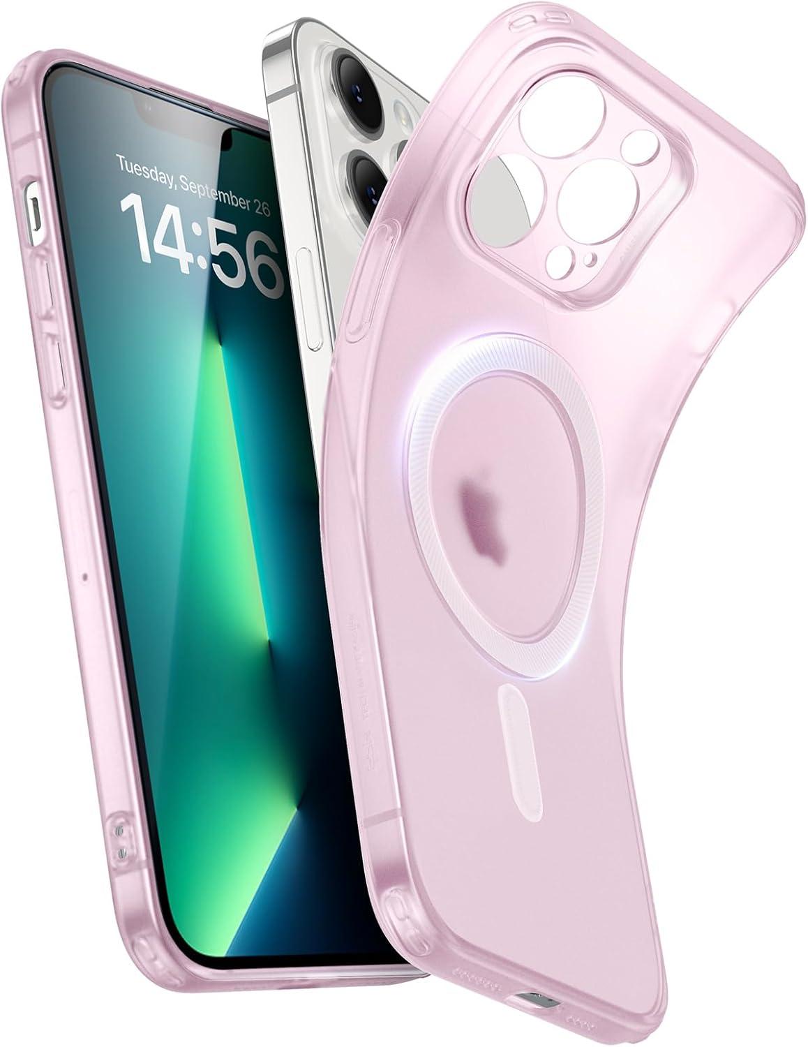 imageESR Clear Case for iPhone 15 Case Shockproof Thin Cover YellowingResistant Slim Transparent TPU Phone Case Zero Series ClearCFrosted Pink