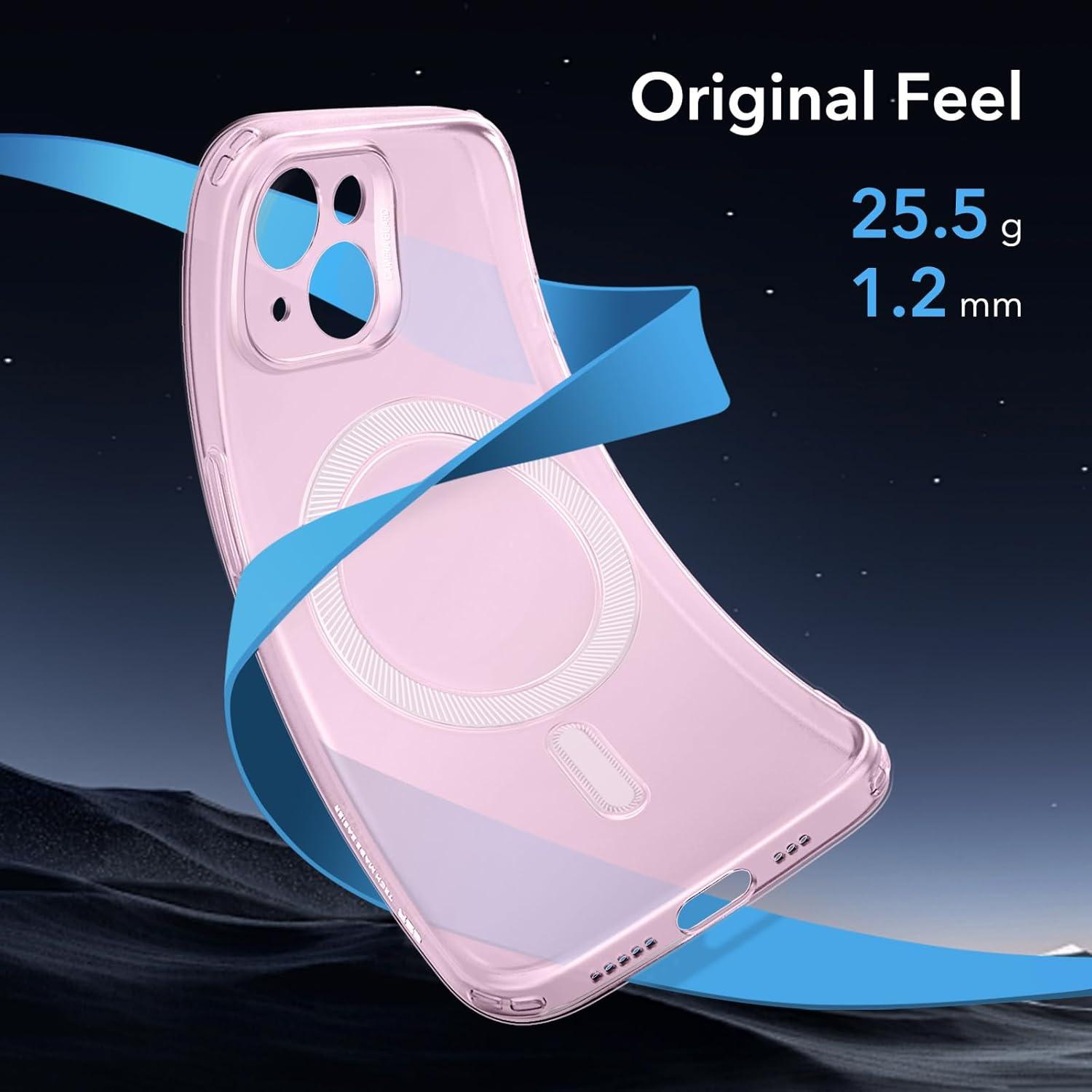 imageESR Clear Case for iPhone 15 Case Shockproof Thin Cover YellowingResistant Slim Transparent TPU Phone Case Zero Series ClearCFrosted Pink