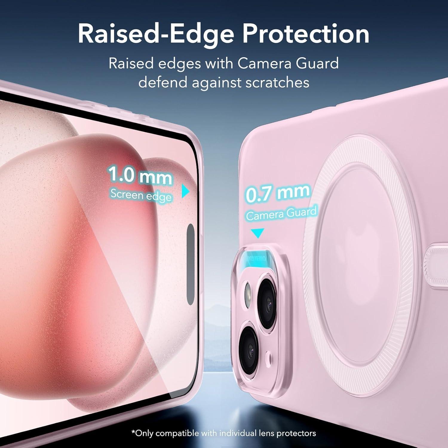 imageESR Clear Case for iPhone 15 Case Shockproof Thin Cover YellowingResistant Slim Transparent TPU Phone Case Zero Series ClearCFrosted Pink