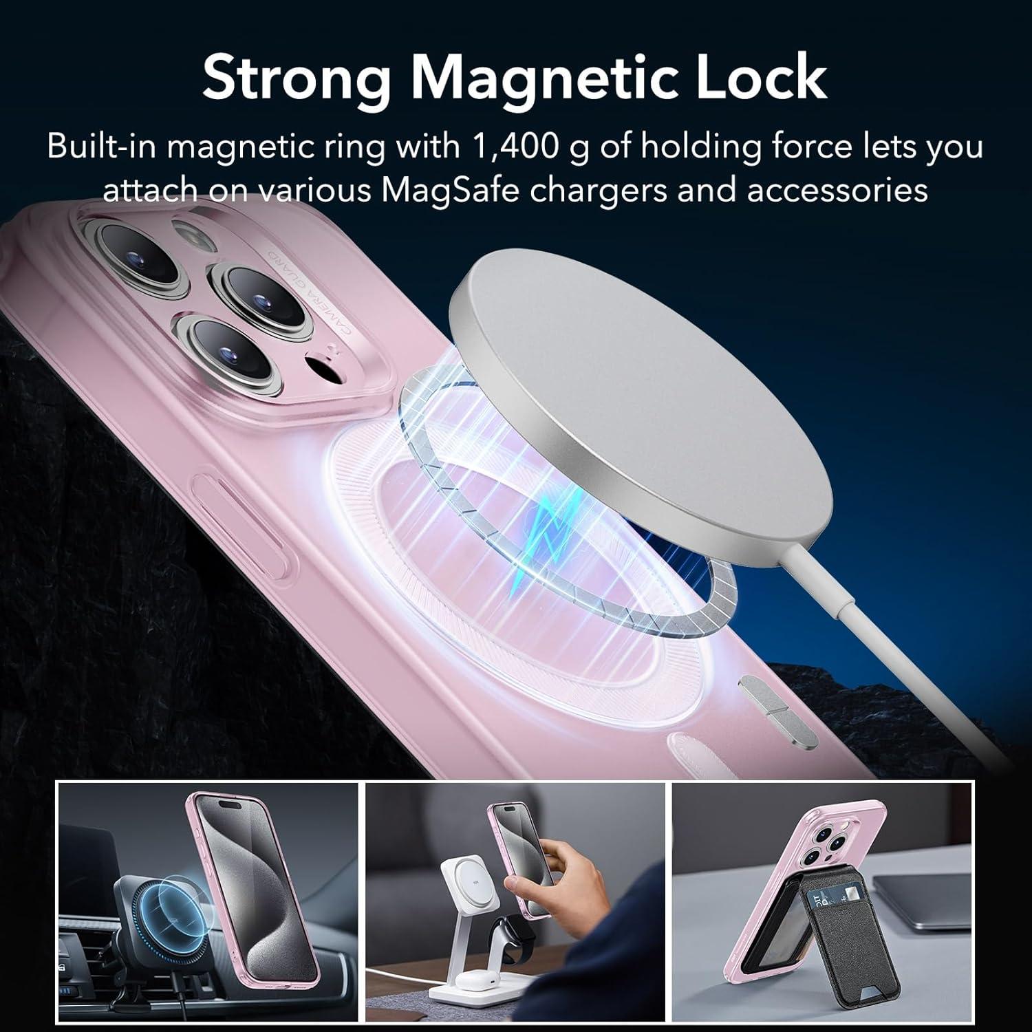 imageESR Clear Case for iPhone 15 Case Shockproof Thin Cover YellowingResistant Slim Transparent TPU Phone Case Zero Series ClearCFrosted Pink