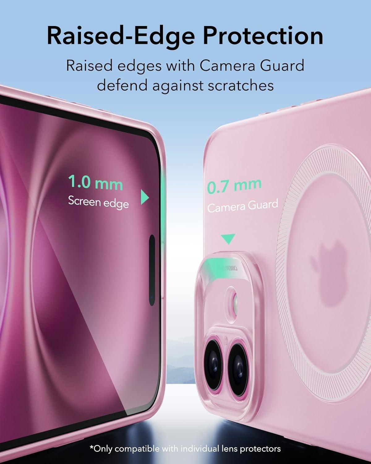 imageESR Clear Case for iPhone 15 Case Shockproof Thin Cover YellowingResistant Slim Transparent TPU Phone Case Zero Series ClearCFrosted Pink