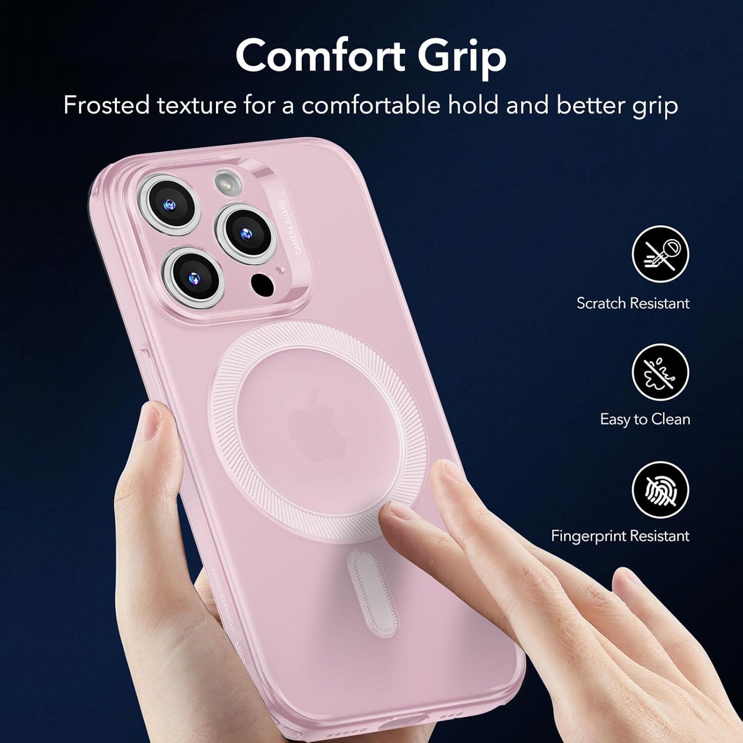imageESR Clear Case for iPhone 15 Case Shockproof Thin Cover YellowingResistant Slim Transparent TPU Phone Case Zero Series ClearCFrosted Pink