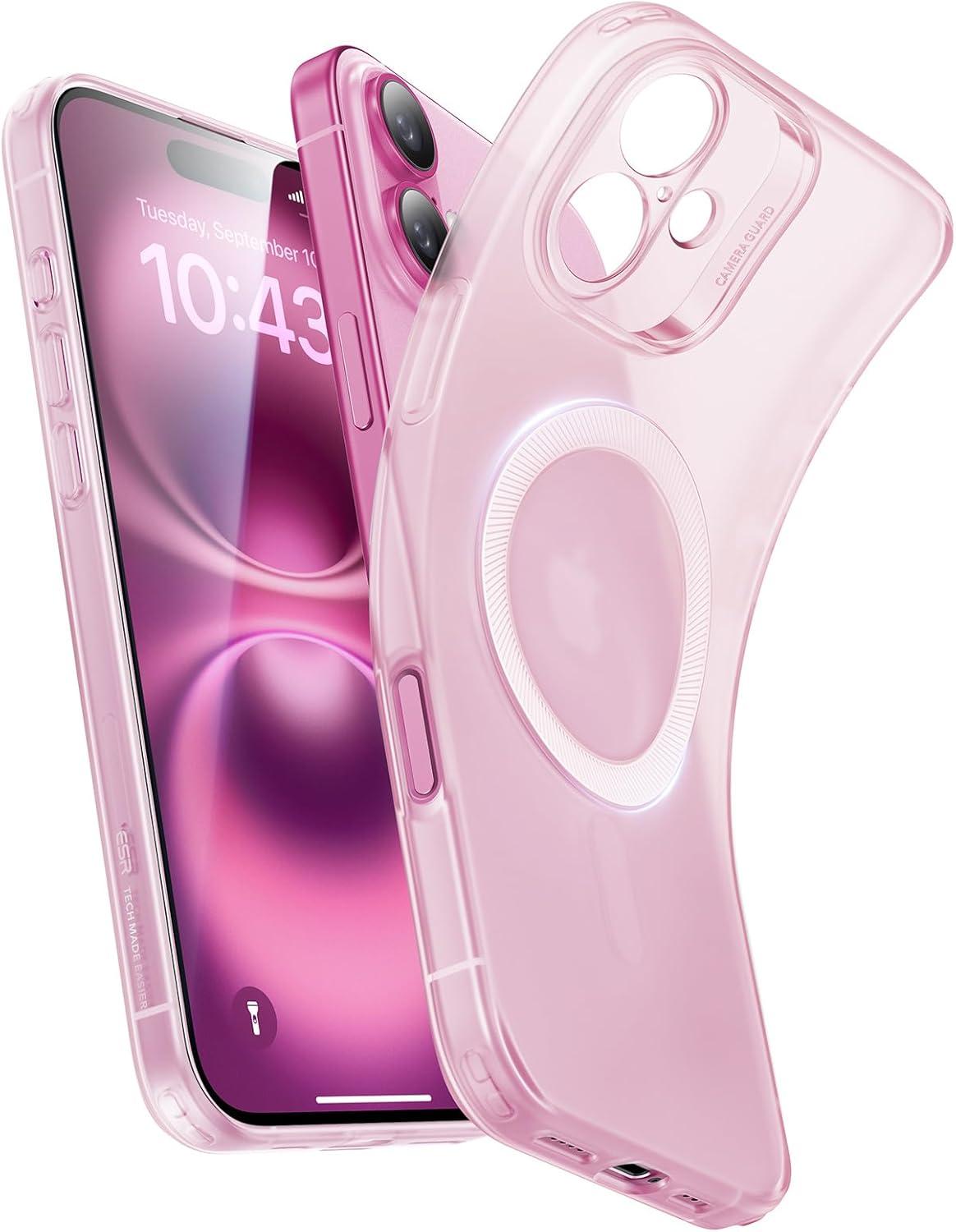 imageESR Clear Case for iPhone 15 Case Shockproof Thin Cover YellowingResistant Slim Transparent TPU Phone Case Zero Series ClearCFrosted Pink