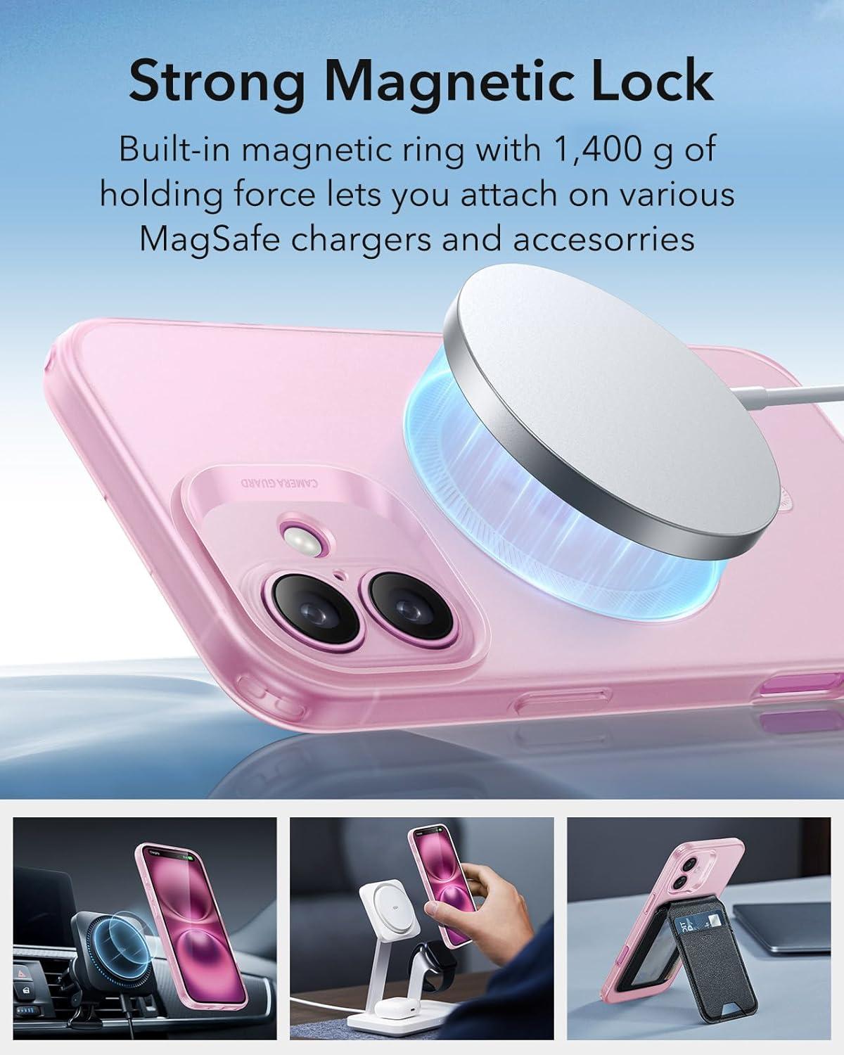imageESR Clear Case for iPhone 15 Case Shockproof Thin Cover YellowingResistant Slim Transparent TPU Phone Case Zero Series ClearCFrosted Pink