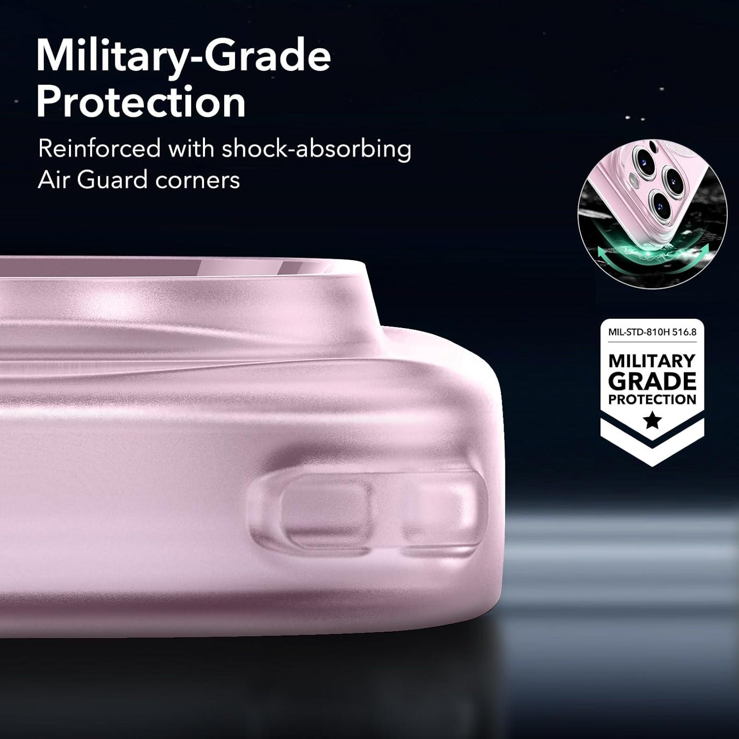 imageESR Clear Case for iPhone 15 Case Shockproof Thin Cover YellowingResistant Slim Transparent TPU Phone Case Zero Series ClearCFrosted Pink