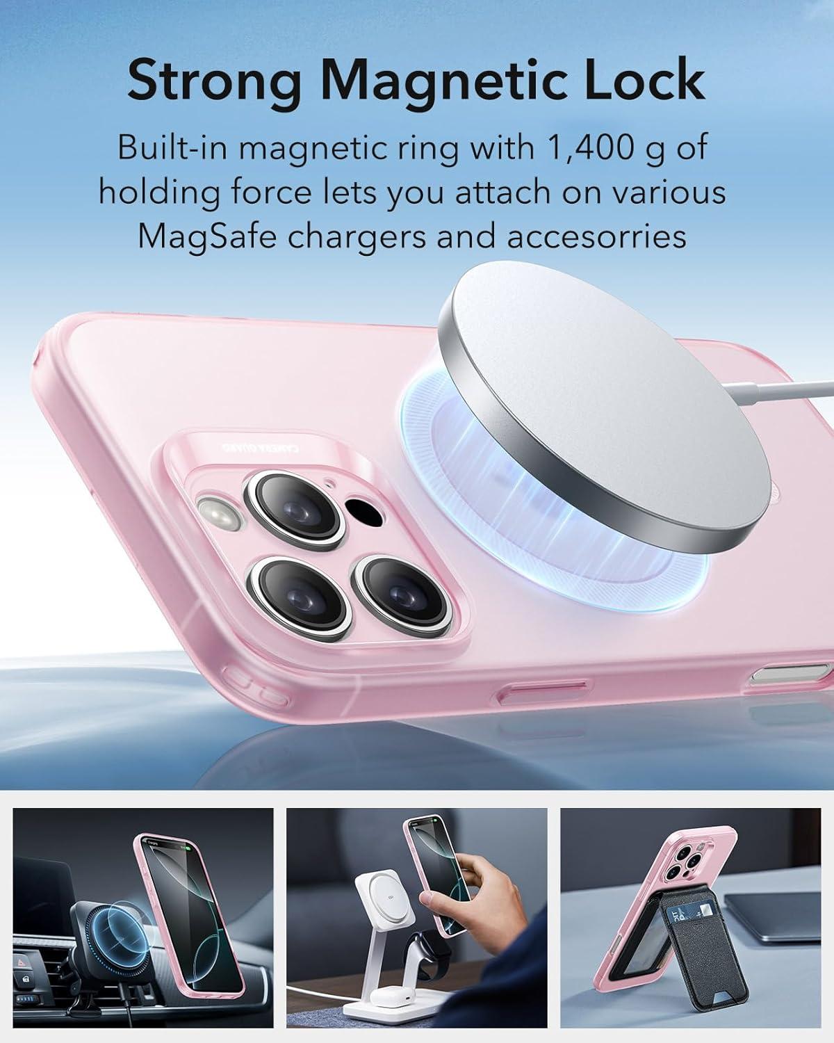 imageESR Clear Case for iPhone 15 Case Shockproof Thin Cover YellowingResistant Slim Transparent TPU Phone Case Zero Series ClearCFrosted Pink