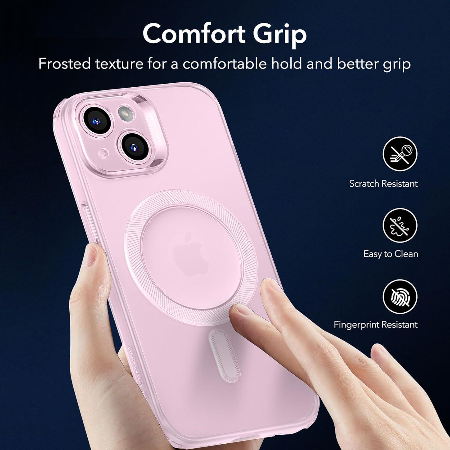 imageESR Clear Case for iPhone 15 Case Shockproof Thin Cover YellowingResistant Slim Transparent TPU Phone Case Zero Series ClearCFrosted Pink