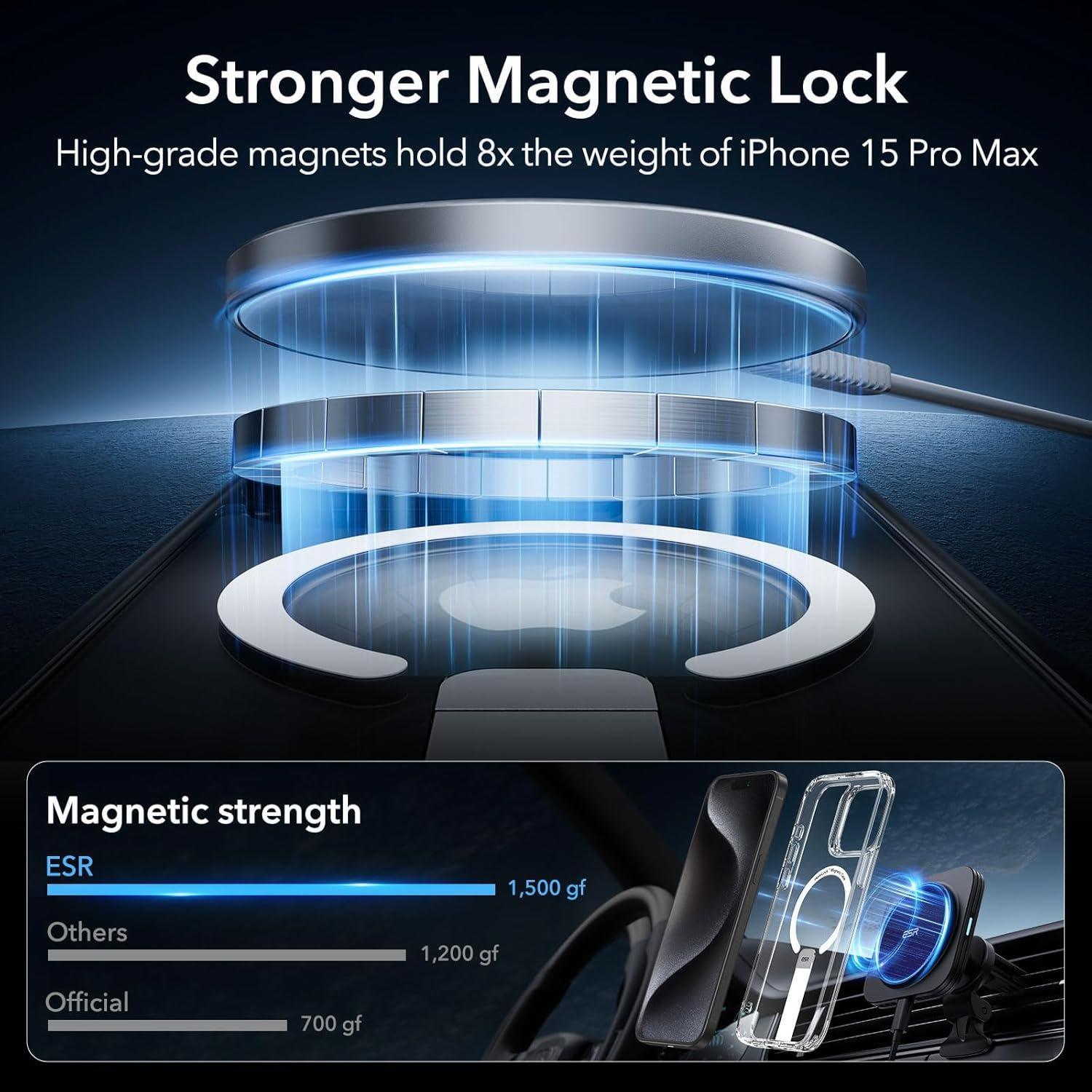 imageESR Patented Metal Kickstand Case Compatible with iPhone 13 Pro Max Two Ways to Tilt Reinforced Drop Protection Slim and Soft Case TransparentMagsafe Clear