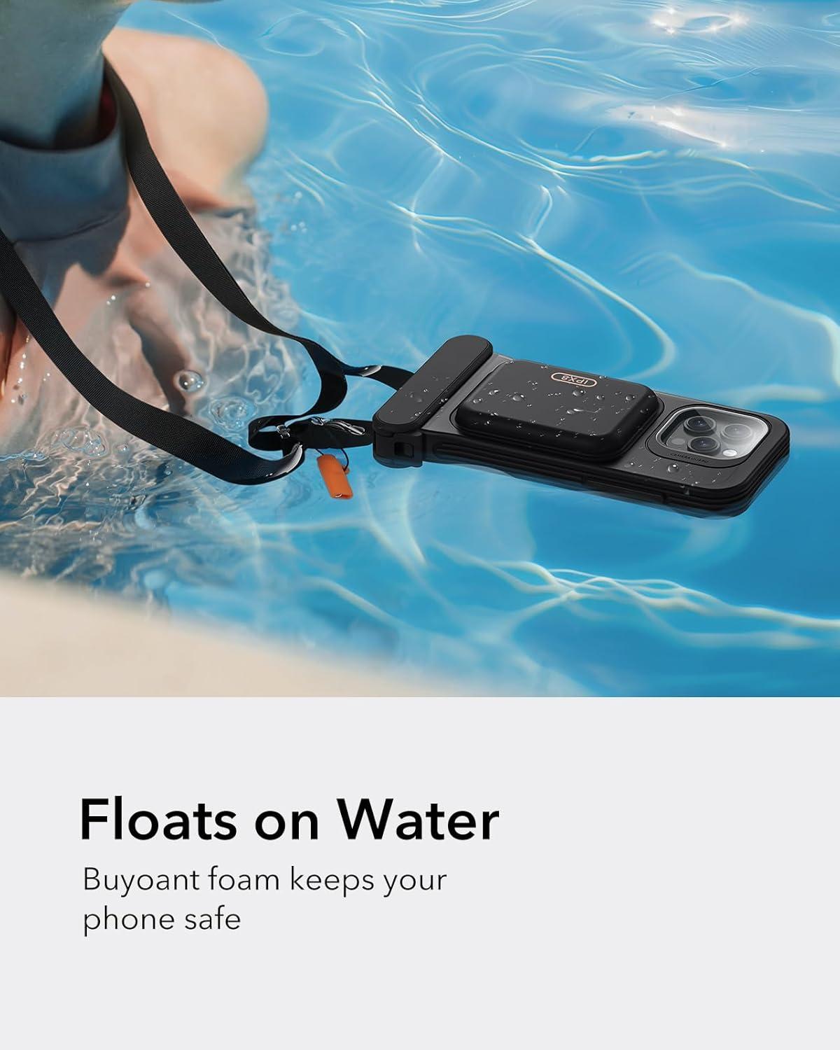 imageESR Waterproof Phone Pouch for iPhone 1314 15 Underwater Touch Sensitivity IPX8 Floating Waterproof Cellphone Case with Lanyard Dry Bag for Snorkeling BlackBlack
