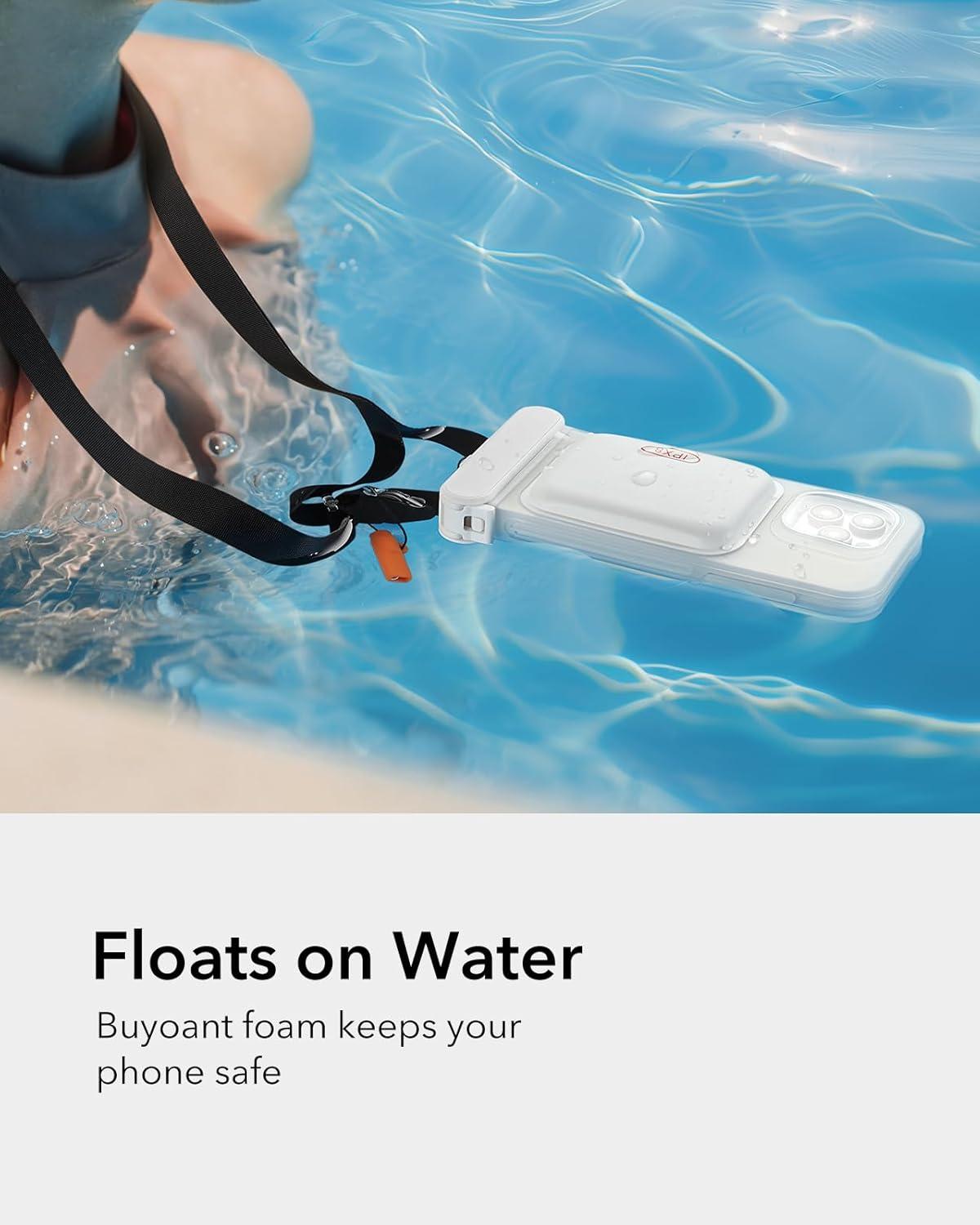 imageESR Waterproof Phone Pouch for iPhone 1314 15 Underwater Touch Sensitivity IPX8 Floating Waterproof Cellphone Case with Lanyard Dry Bag for Snorkeling BlackClear