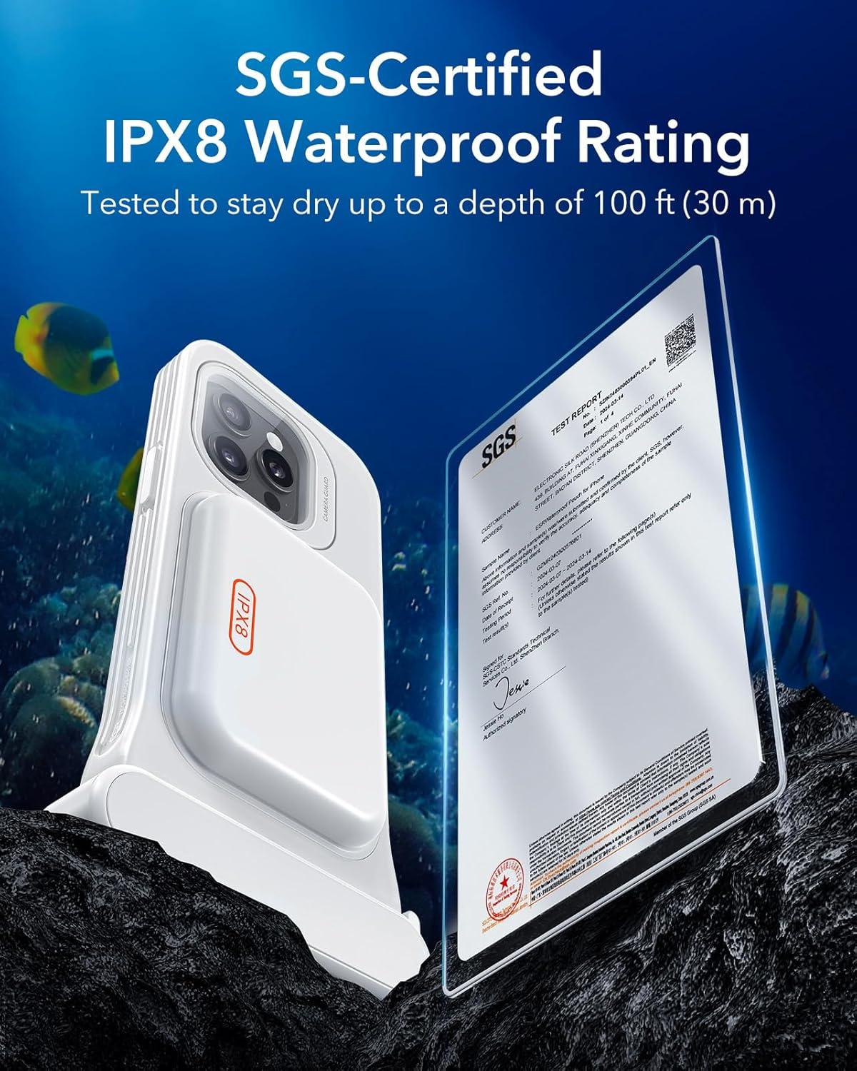 imageESR Waterproof Phone Pouch for iPhone 1314 15 Underwater Touch Sensitivity IPX8 Floating Waterproof Cellphone Case with Lanyard Dry Bag for Snorkeling BlackClear