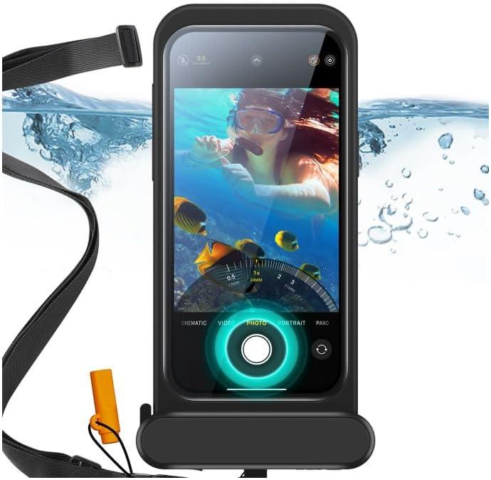 imageESR Waterproof Phone Pouch for iPhone 1314 15 Underwater Touch Sensitivity IPX8 Floating Waterproof Cellphone Case with Lanyard Dry Bag for Snorkeling BlackBlack