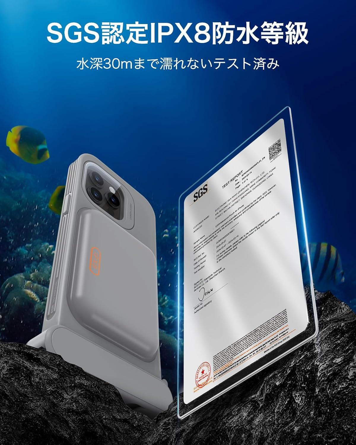 imageESR Waterproof Phone Pouch for iPhone 1314 15 Underwater Touch Sensitivity IPX8 Floating Waterproof Cellphone Case with Lanyard Dry Bag for Snorkeling BlackTitanium