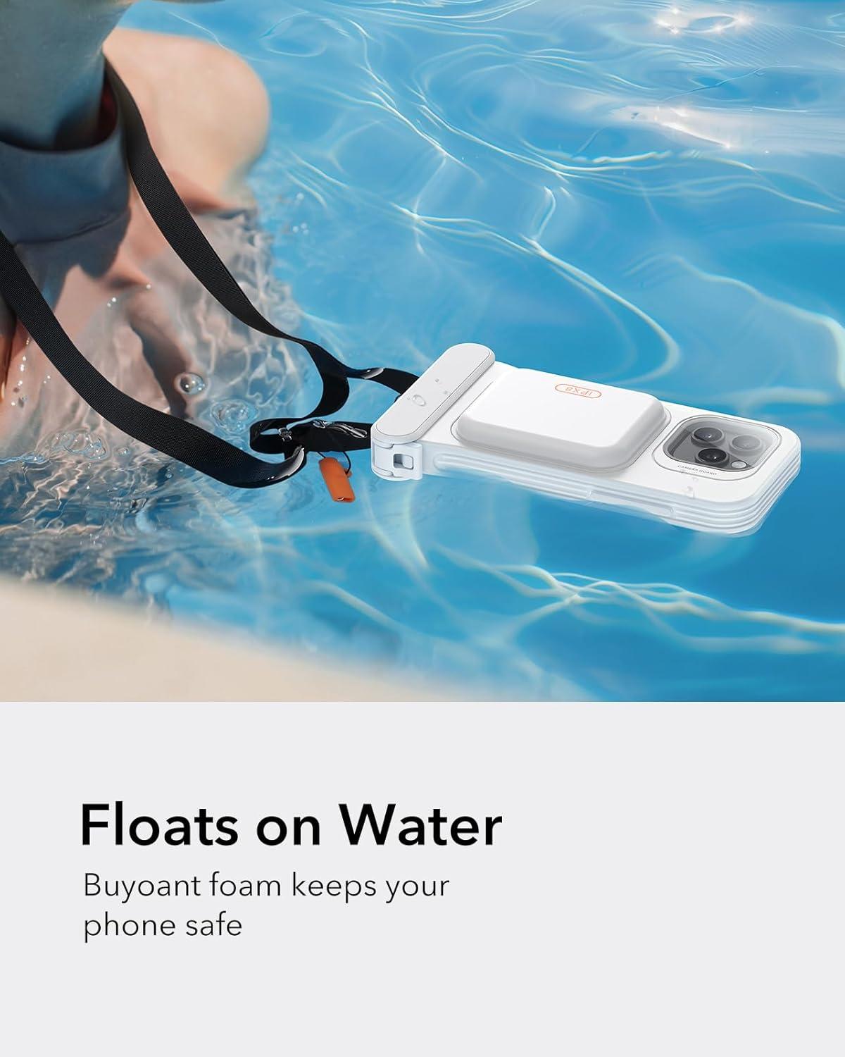 imageESR Waterproof Phone Pouch for iPhone 1314 15 Underwater Touch Sensitivity IPX8 Floating Waterproof Cellphone Case with Lanyard Dry Bag for Snorkeling BlackClear