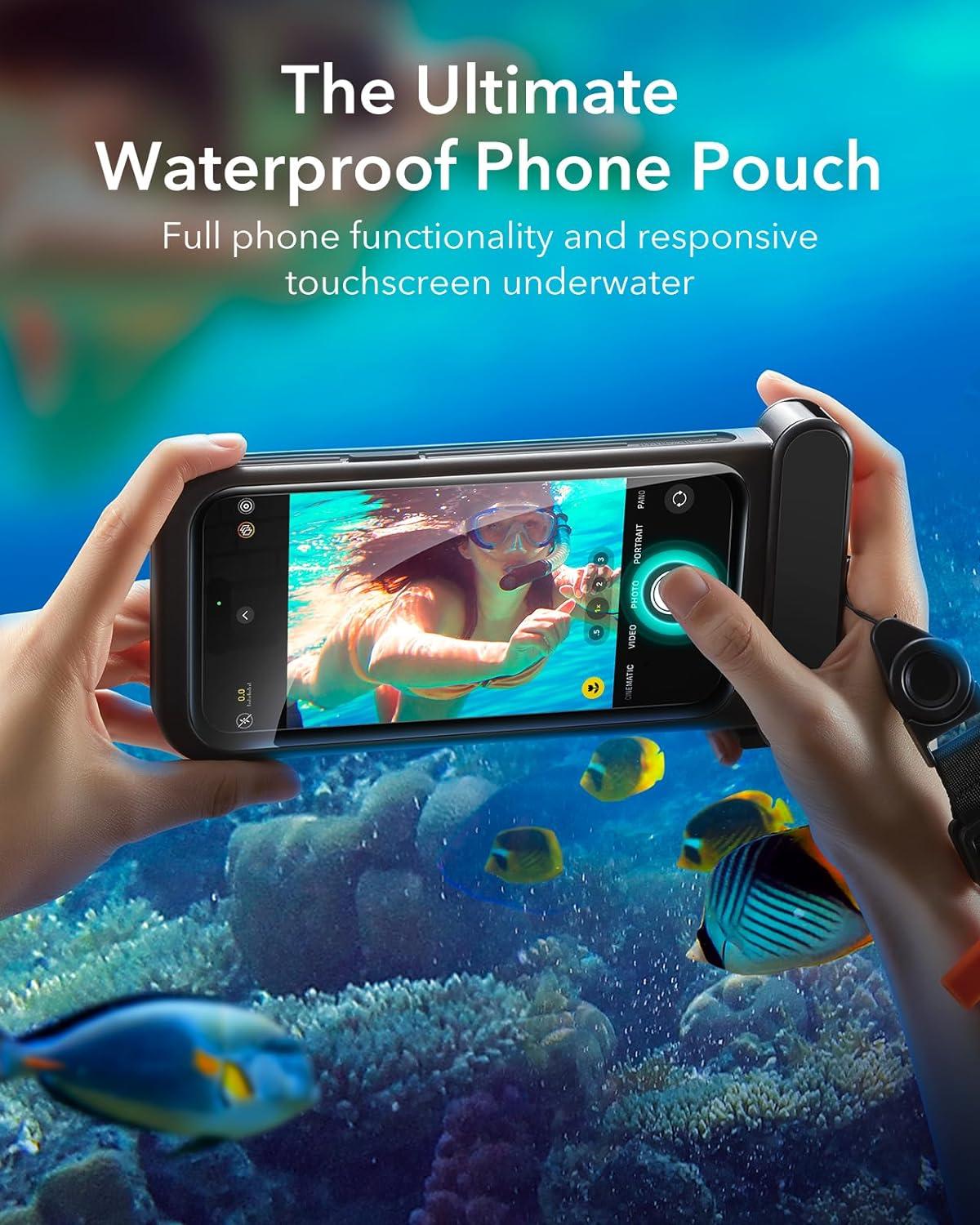 imageESR Waterproof Phone Pouch for iPhone 1314 15 Underwater Touch Sensitivity IPX8 Floating Waterproof Cellphone Case with Lanyard Dry Bag for Snorkeling BlackBlack
