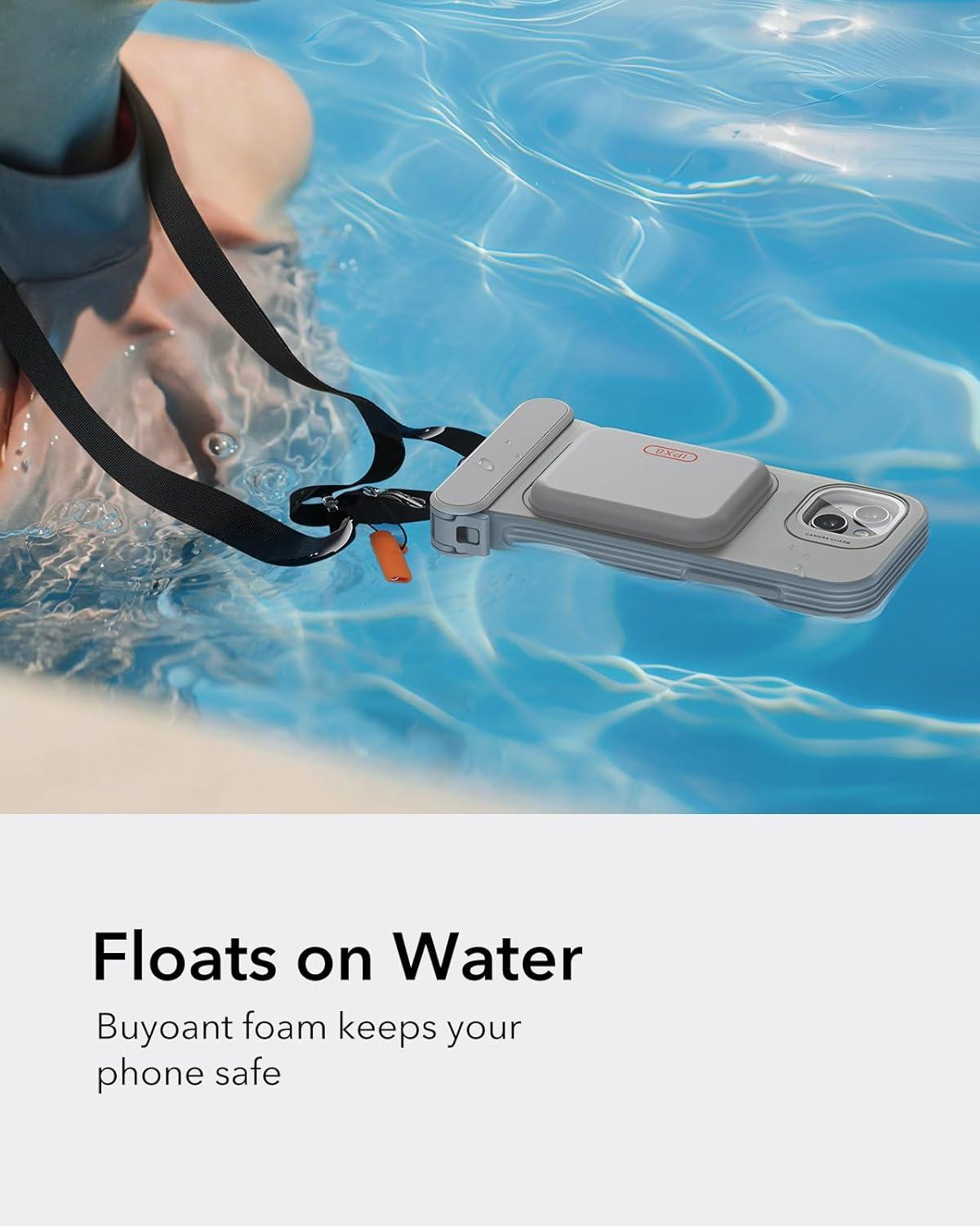 imageESR Waterproof Phone Pouch for iPhone 1314 15 Underwater Touch Sensitivity IPX8 Floating Waterproof Cellphone Case with Lanyard Dry Bag for Snorkeling BlackTitanium