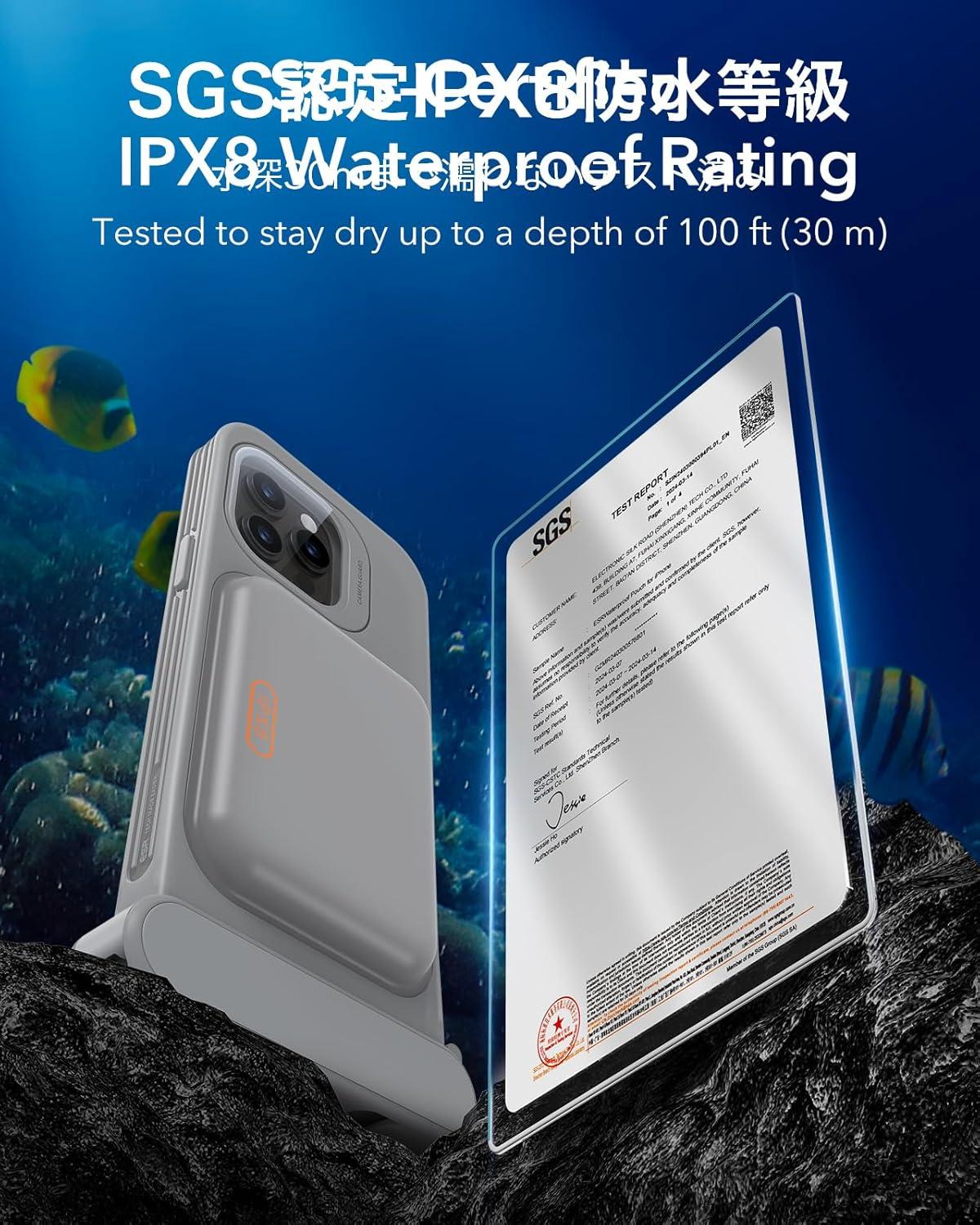 imageESR Waterproof Phone Pouch for iPhone 1314 15 Underwater Touch Sensitivity IPX8 Floating Waterproof Cellphone Case with Lanyard Dry Bag for Snorkeling BlackBlack Titanium