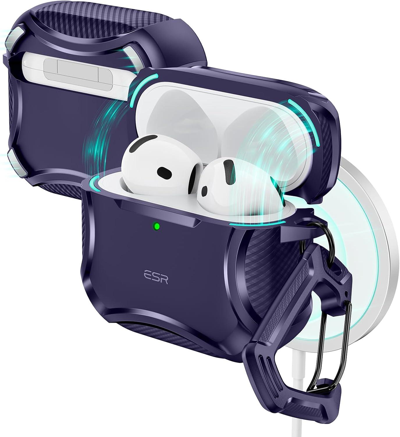 imageESR for AirPods Pro 3 Case 2025 Compatible with Airpods Pro 3rd Generation Case USBC Cable Magnetic Lid MagSafe Ready Powerful Drop Protection Cyber Series BlackPurple