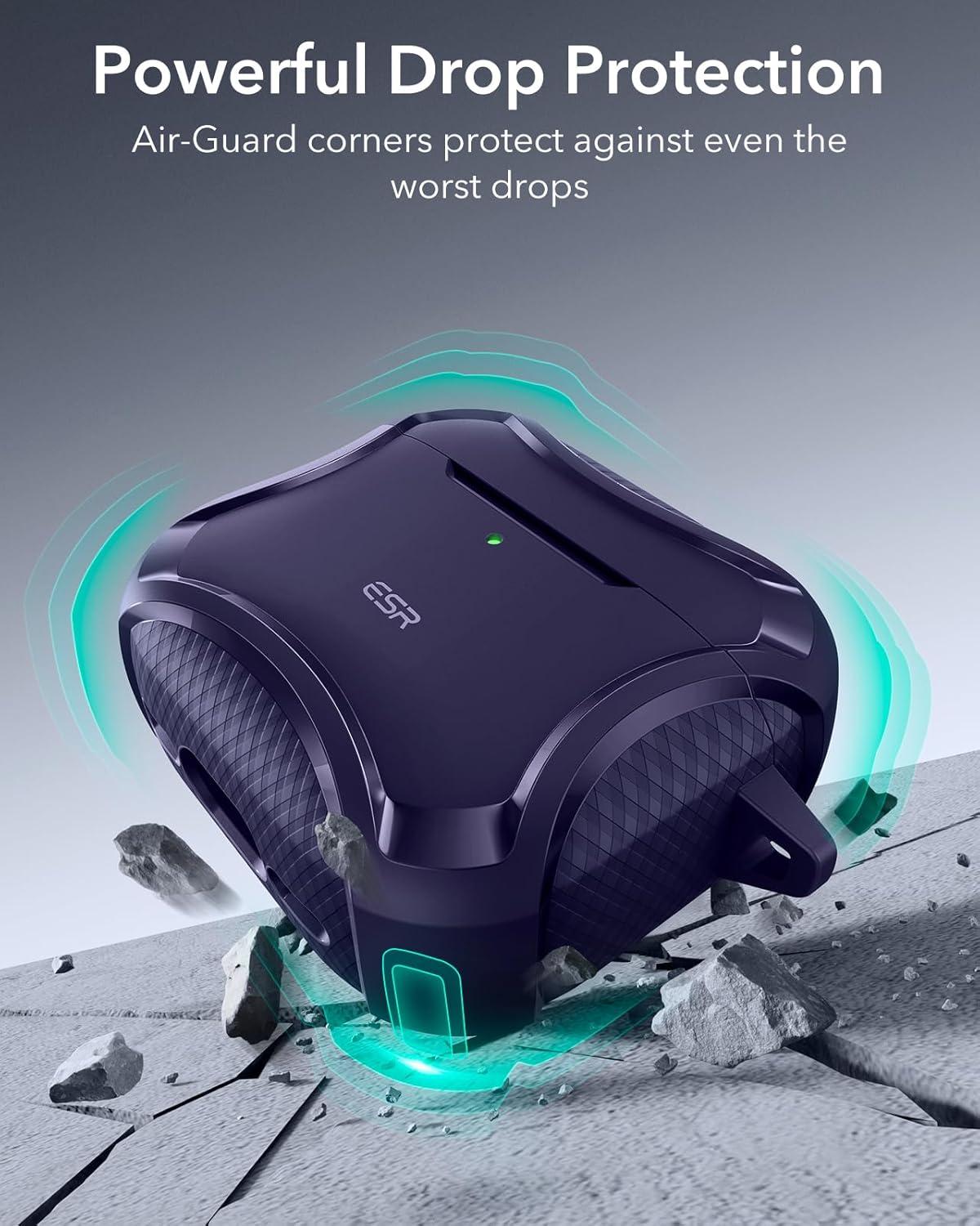 imageESR for AirPods Pro 3 Case 2025 Compatible with Airpods Pro 3rd Generation Case USBC Cable Magnetic Lid MagSafe Ready Powerful Drop Protection Cyber Series BlackPurple