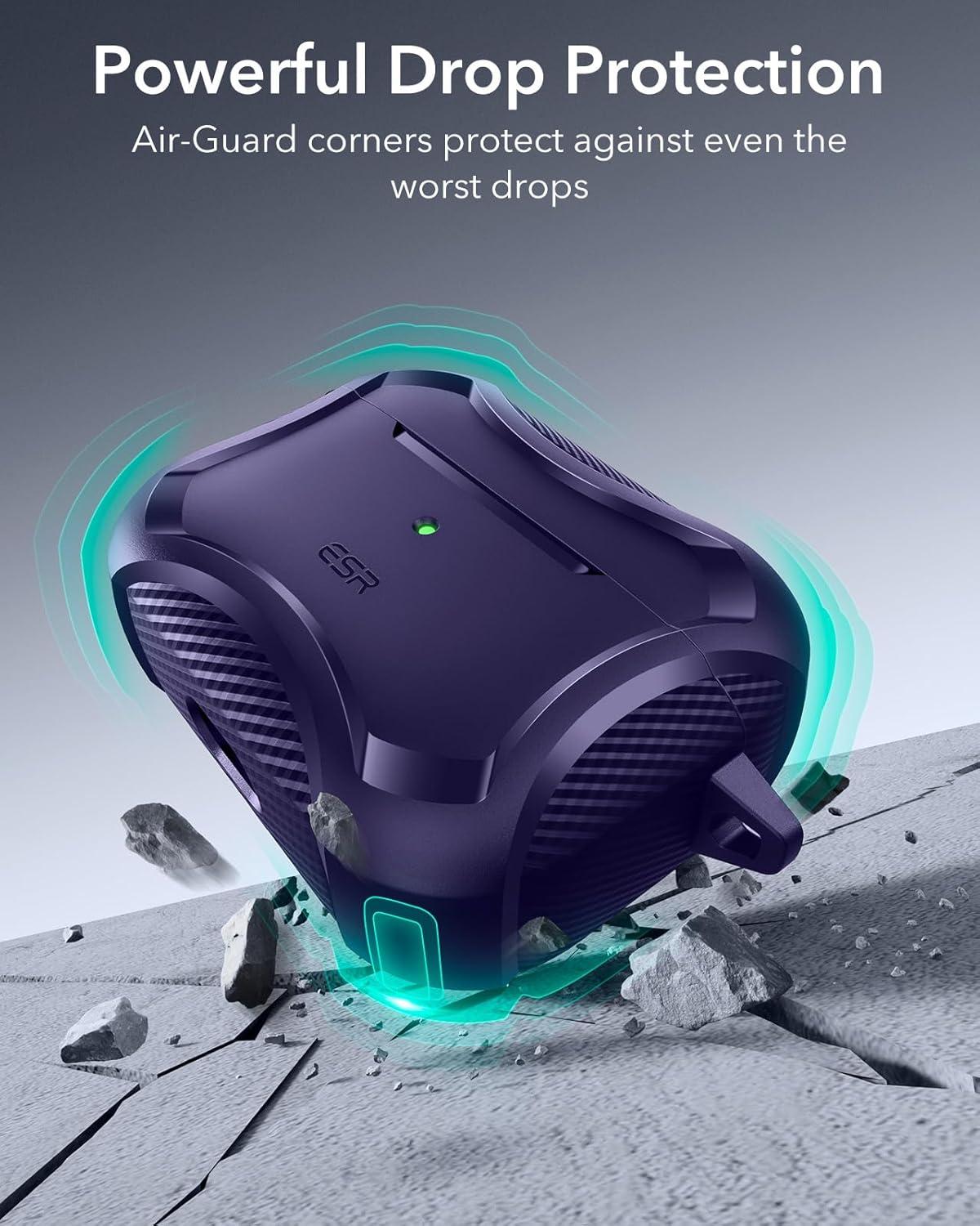 imageESR for AirPods Pro 3 Case 2025 Compatible with Airpods Pro 3rd Generation Case USBC Cable Magnetic Lid MagSafe Ready Powerful Drop Protection Cyber Series BlackPurple