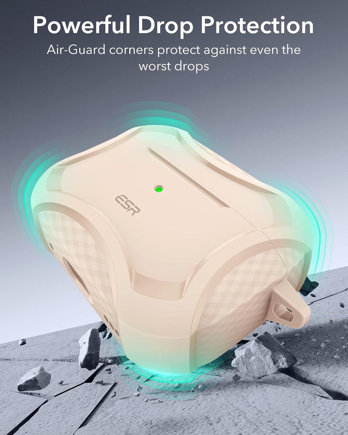 imageESR for AirPods Pro 3 Case 2025 Compatible with Airpods Pro 3rd Generation Case USBC Cable Magnetic Lid MagSafe Ready Powerful Drop Protection Cyber Series BlackDesert Titanium
