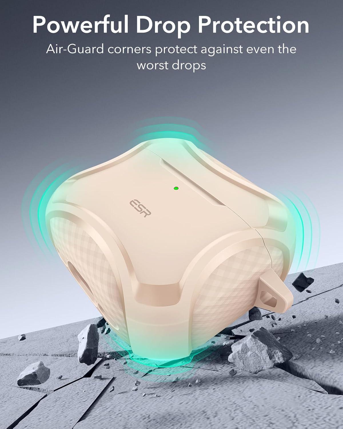 imageESR for AirPods Pro 3 Case 2025 Compatible with Airpods Pro 3rd Generation Case USBC Cable Magnetic Lid MagSafe Ready Powerful Drop Protection Cyber Series BlackDesert Titanium