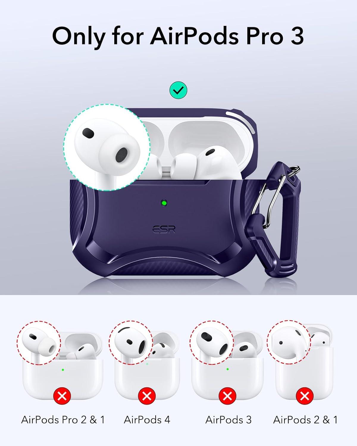 imageESR for AirPods Pro 3 Case 2025 Compatible with Airpods Pro 3rd Generation Case USBC Cable Magnetic Lid MagSafe Ready Powerful Drop Protection Cyber Series BlackPurple