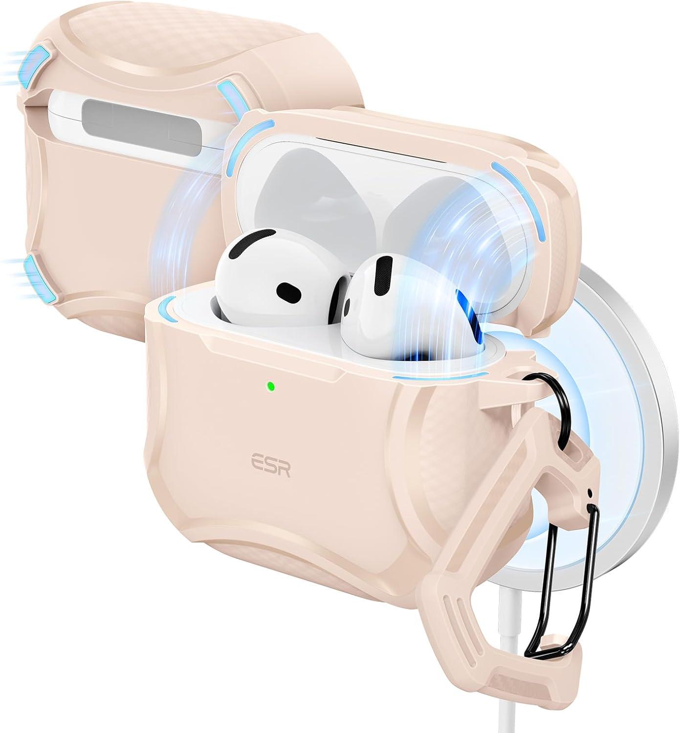 imageESR for AirPods Pro 3 Case 2025 Compatible with Airpods Pro 3rd Generation Case USBC Cable Magnetic Lid MagSafe Ready Powerful Drop Protection Cyber Series BlackDesert Titanium