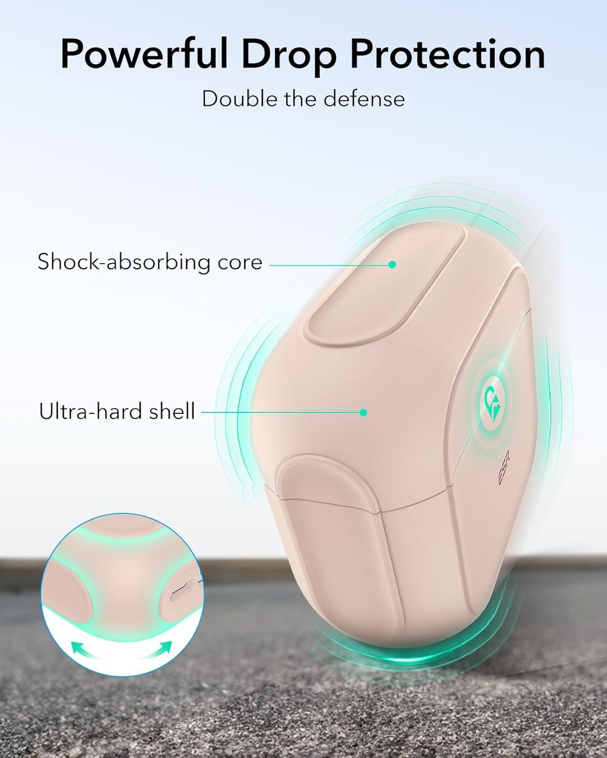 imageESR for AirPods Pro 3 Case Compatible with AirPods Pro 3rd Generation Case 2025 Compatible with MagSafe Full Drop Protection Cover with Lanyard WhiteDesert Titanium
