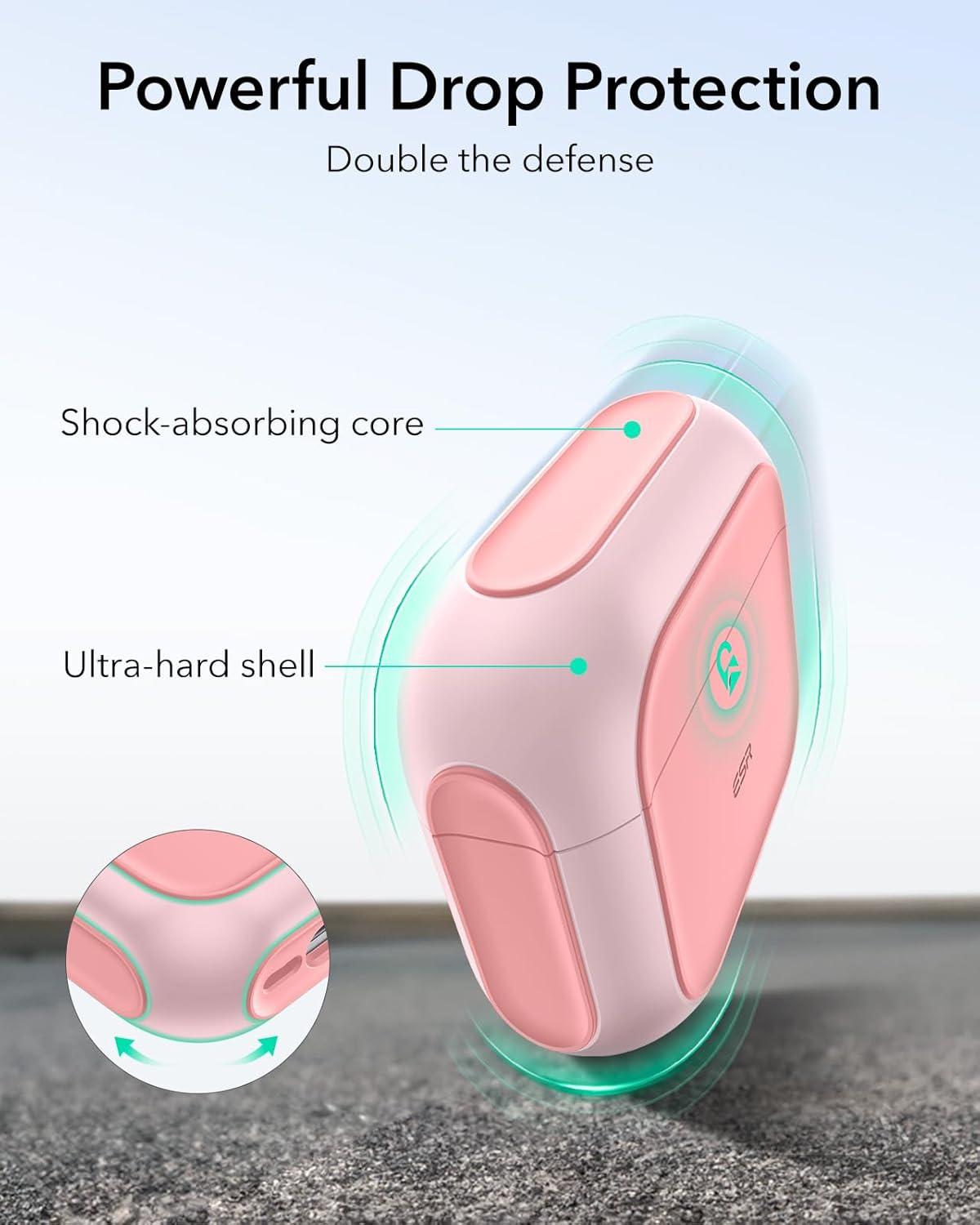 imageESR for AirPods Pro 3 Case Compatible with AirPods Pro 3rd Generation Case 2025 Compatible with MagSafe Full Drop Protection Cover with Lanyard WhitePink