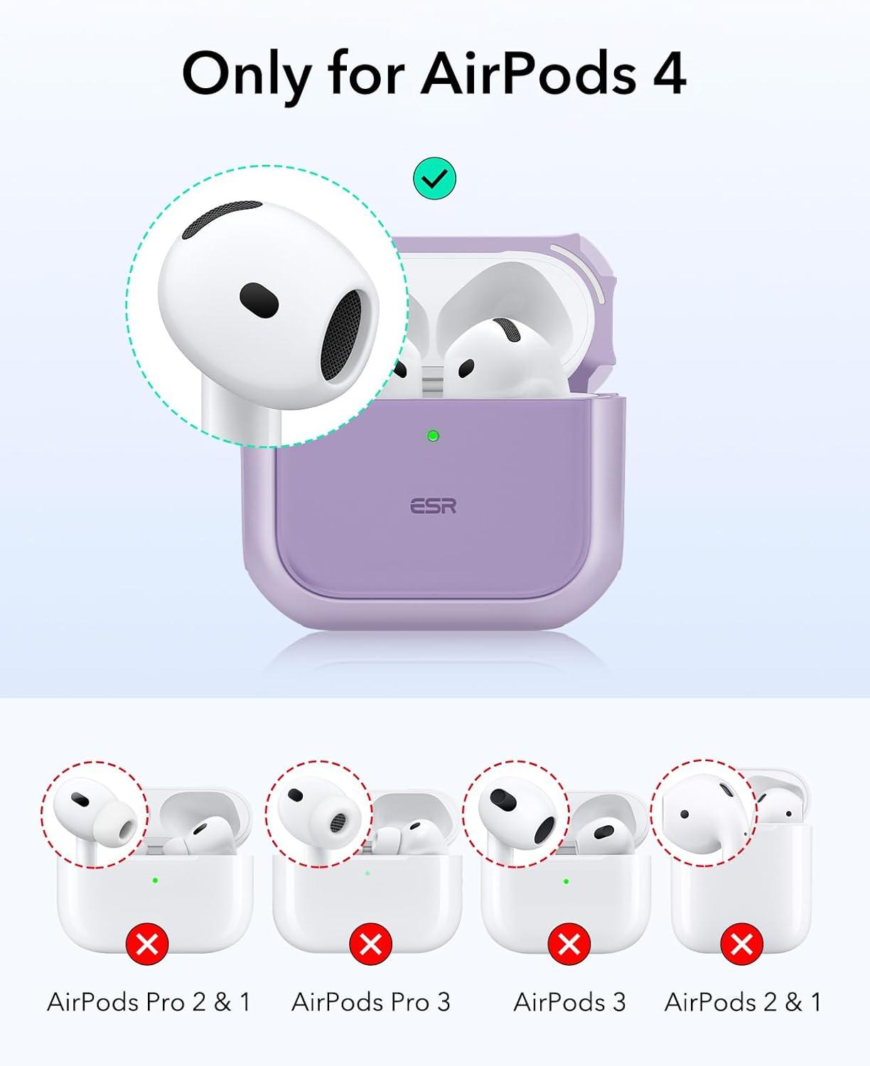 imageESR for AirPods Pro 3 Case Compatible with AirPods Pro 3rd Generation Case 2025 Compatible with MagSafe Full Drop Protection Cover with Lanyard WhitePurple