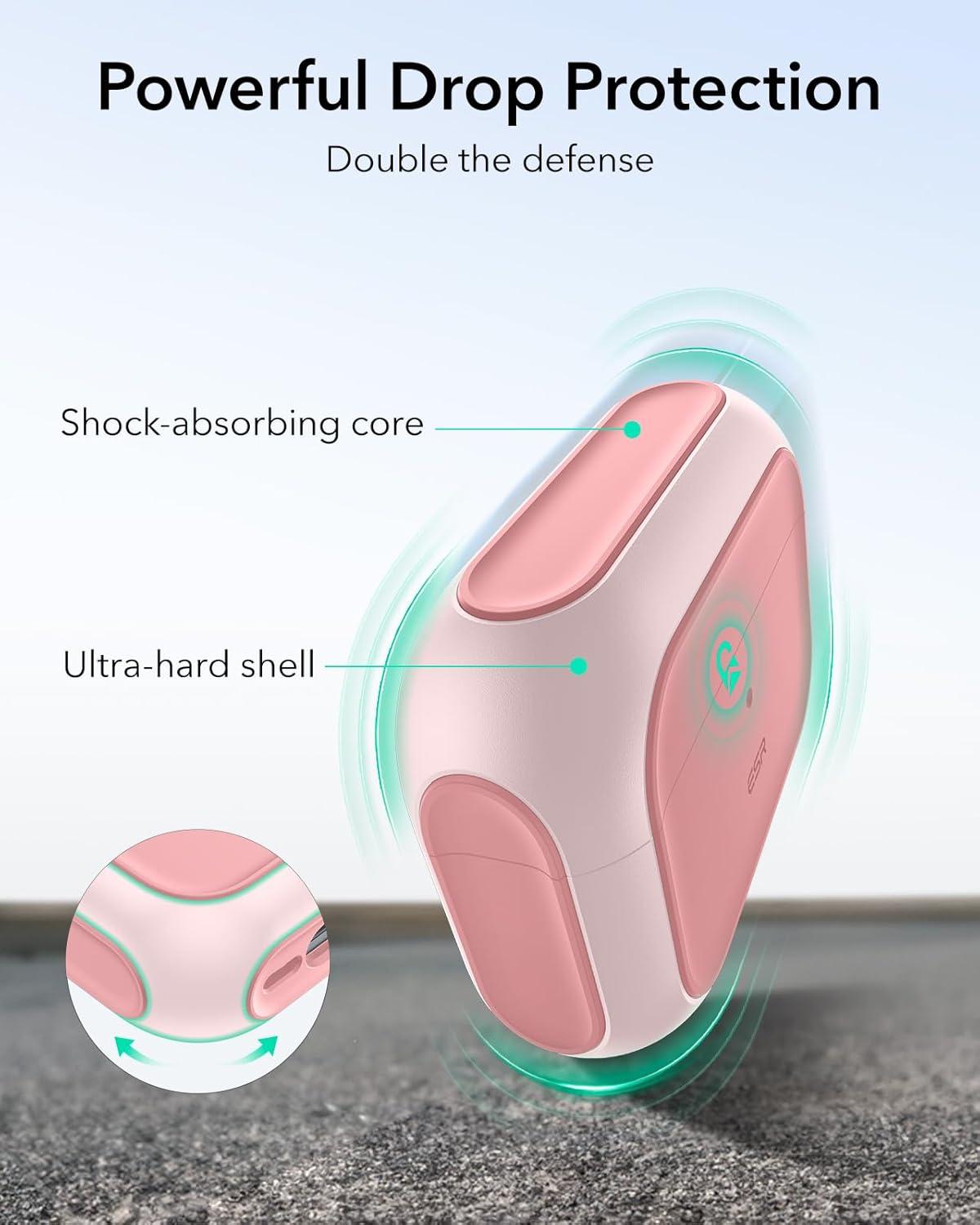 imageESR for AirPods Pro 3 Case Compatible with AirPods Pro 3rd Generation Case 2025 Compatible with MagSafe Full Drop Protection Cover with Lanyard WhitePink