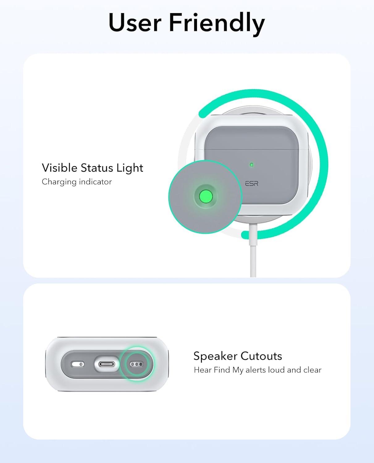 imageESR for AirPods Pro 3 Case Compatible with AirPods Pro 3rd Generation Case 2025 Compatible with MagSafe Full Drop Protection Cover with Lanyard WhiteWhite