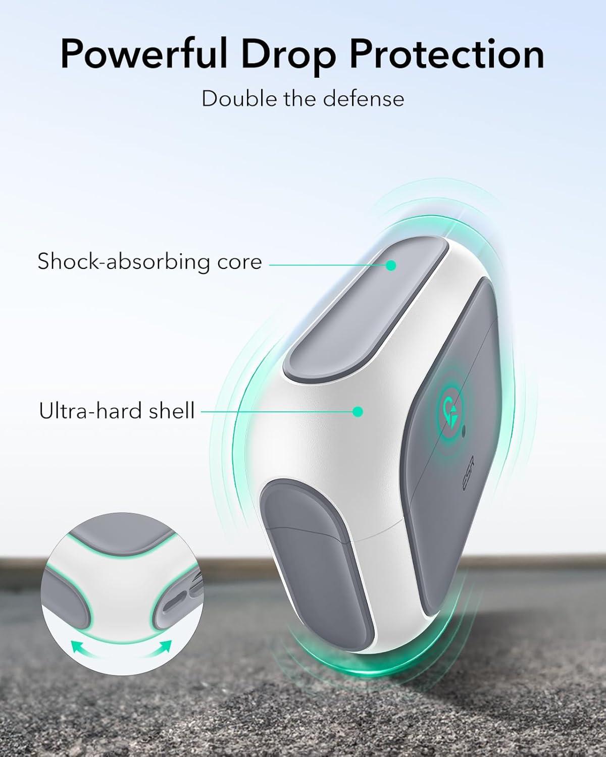 imageESR for AirPods Pro 3 Case Compatible with AirPods Pro 3rd Generation Case 2025 Compatible with MagSafe Full Drop Protection Cover with Lanyard WhiteWhite