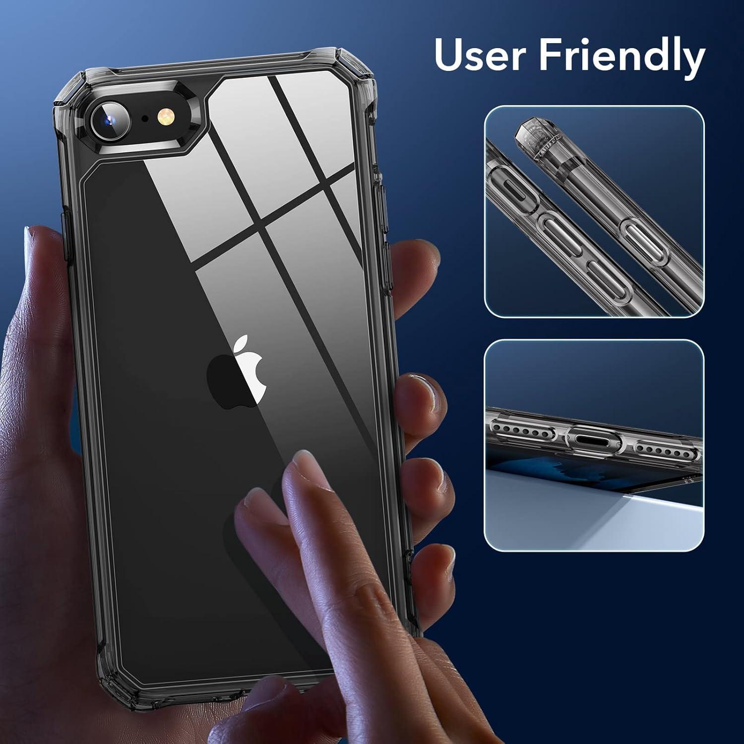 imageESR for iPhone 17 Pro Max Case with Stash Stand 7X MilitaryGrade Drop Protection with Camera Control ShockAbsorbing Phone Rugged Cover Compatible with MagSafe Accessories Cyber Series BlackClear Black