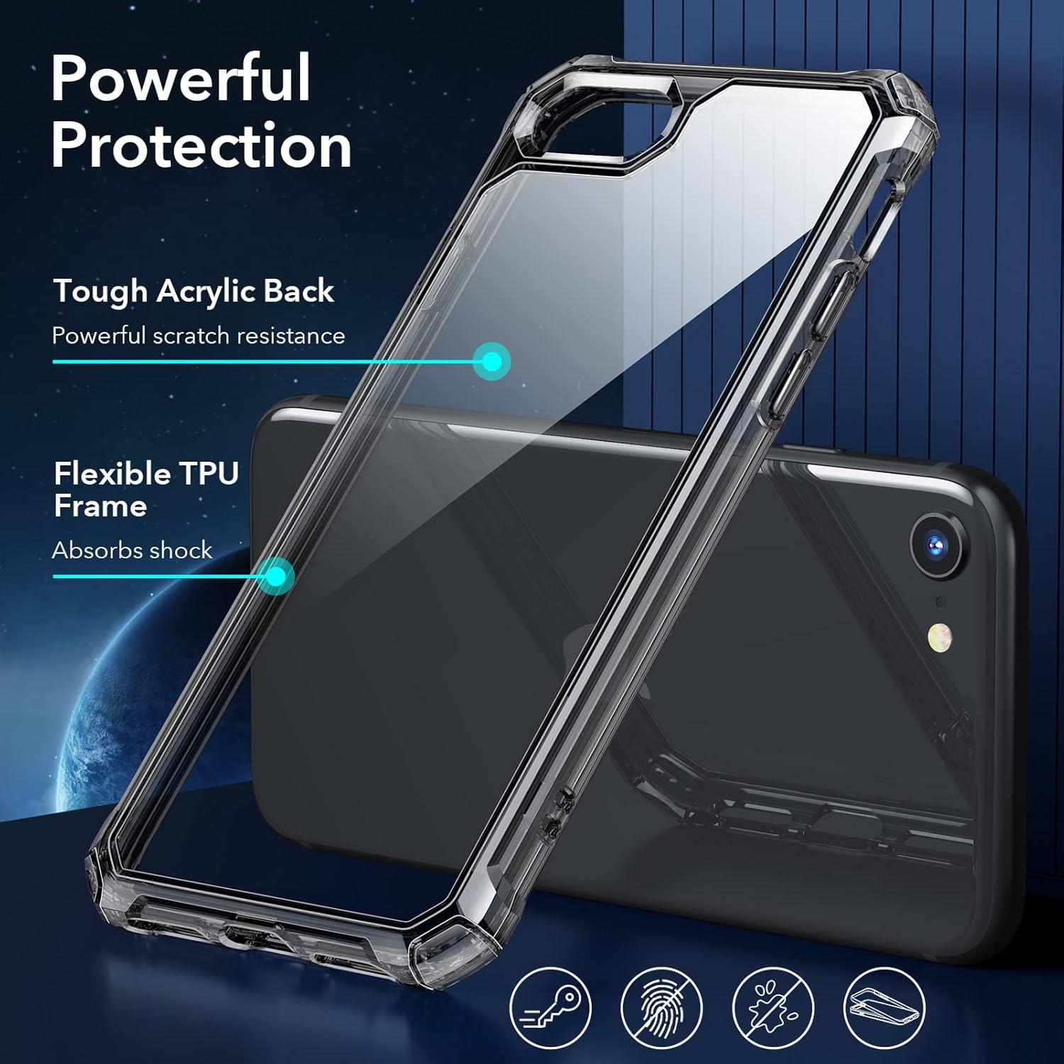 imageESR for iPhone 17 Pro Max Case with Stash Stand 7X MilitaryGrade Drop Protection with Camera Control ShockAbsorbing Phone Rugged Cover Compatible with MagSafe Accessories Cyber Series BlackClear Black