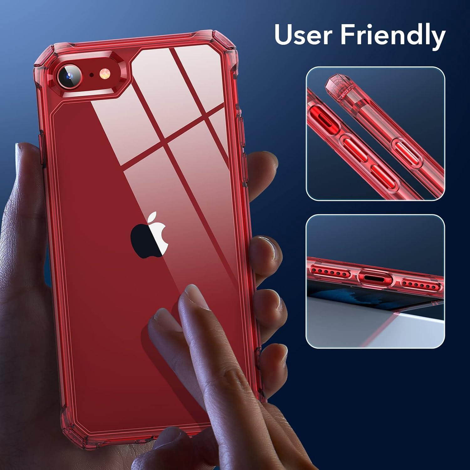 imageESR for iPhone 17 Pro Max Case with Stash Stand 7X MilitaryGrade Drop Protection with Camera Control ShockAbsorbing Phone Rugged Cover Compatible with MagSafe Accessories Cyber Series BlackClear Red