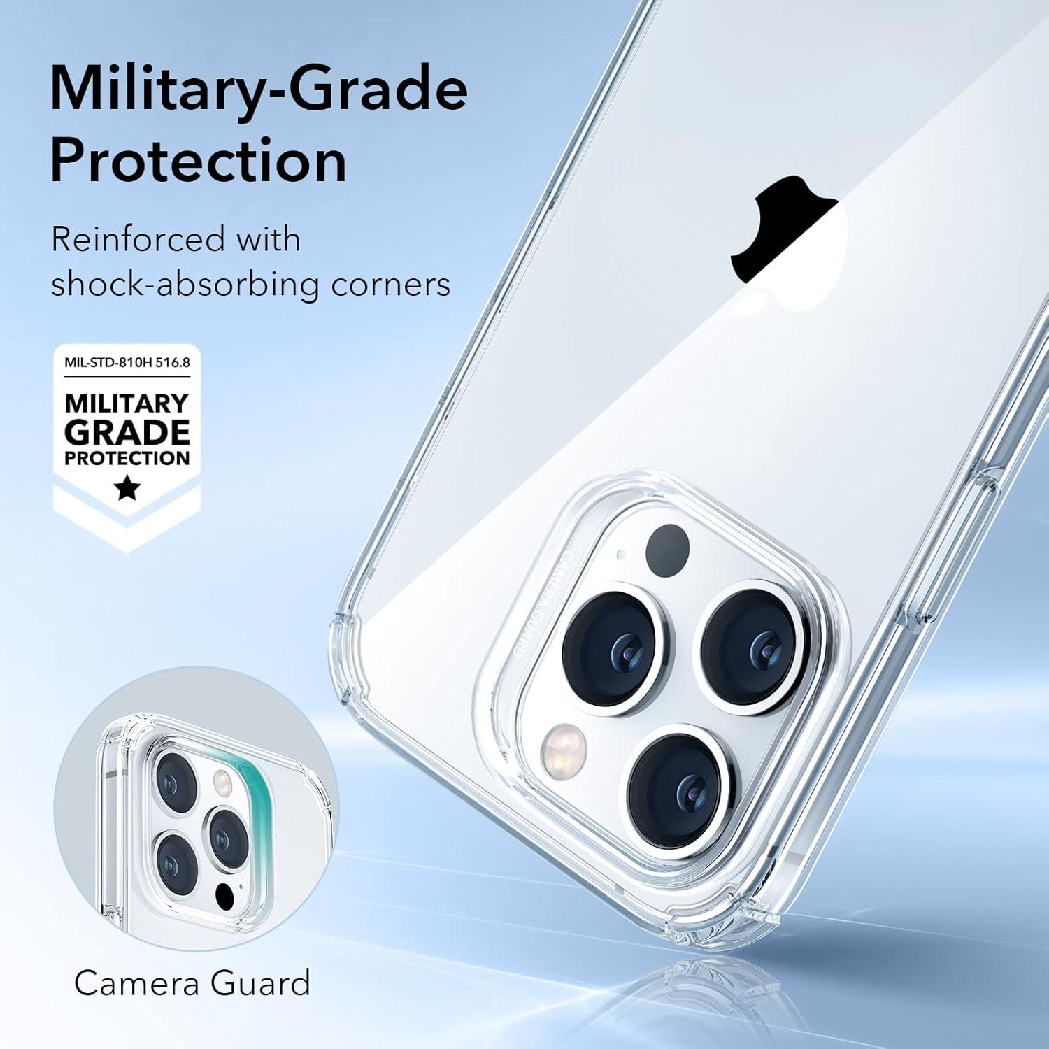 imageESR for iPhone 17 Pro Max Case with Stash Stand 7X MilitaryGrade Drop Protection with Camera Control ShockAbsorbing Phone Rugged Cover Compatible with MagSafe Accessories Cyber Series BlackClear