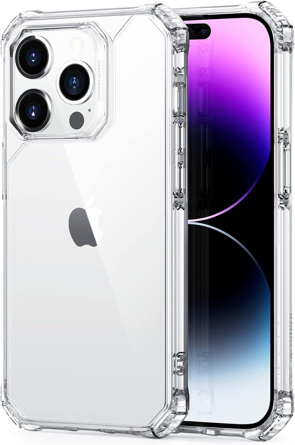imageESR for iPhone 17 Pro Max Case with Stash Stand 7X MilitaryGrade Drop Protection with Camera Control ShockAbsorbing Phone Rugged Cover Compatible with MagSafe Accessories Cyber Series BlackClear