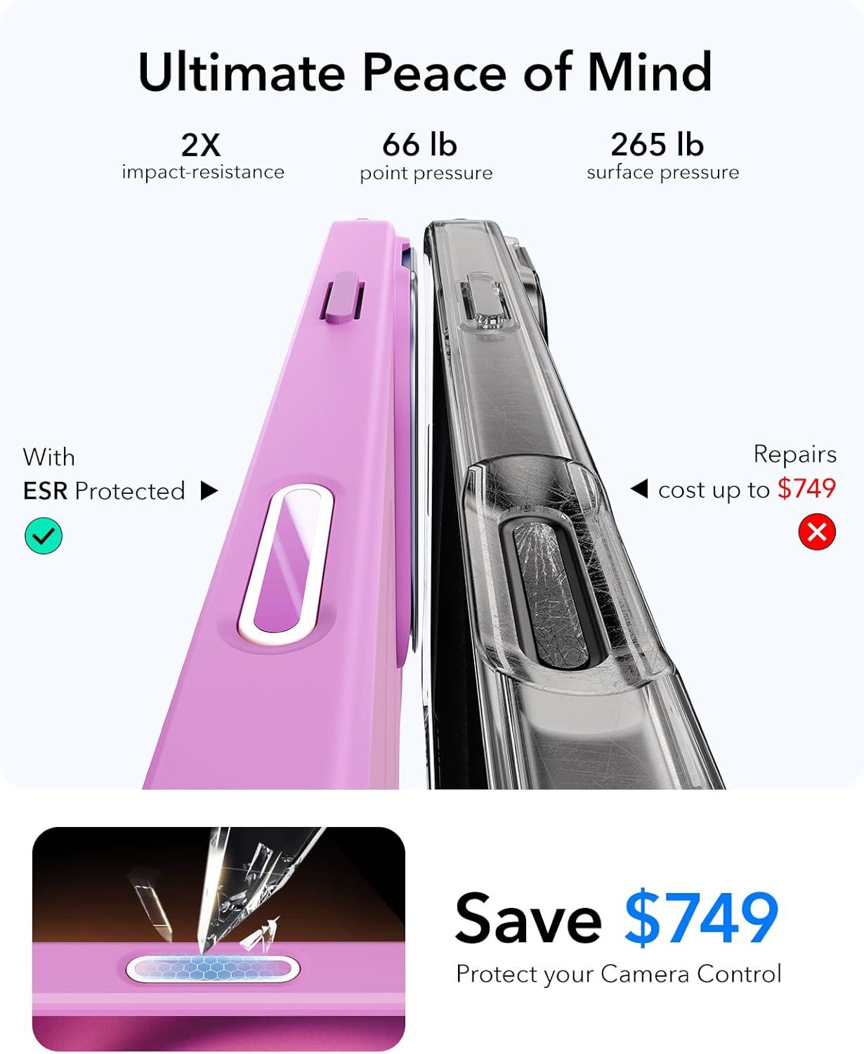 imageESR for iPhone 17 Pro Max Case with Stash Stand Camera Control Cover Compatible with MagSafe MilitaryGrade Drop Protection Magnetic Phone Case ScratchResistant Back CoverFrosted OrangeCFrosted Pink